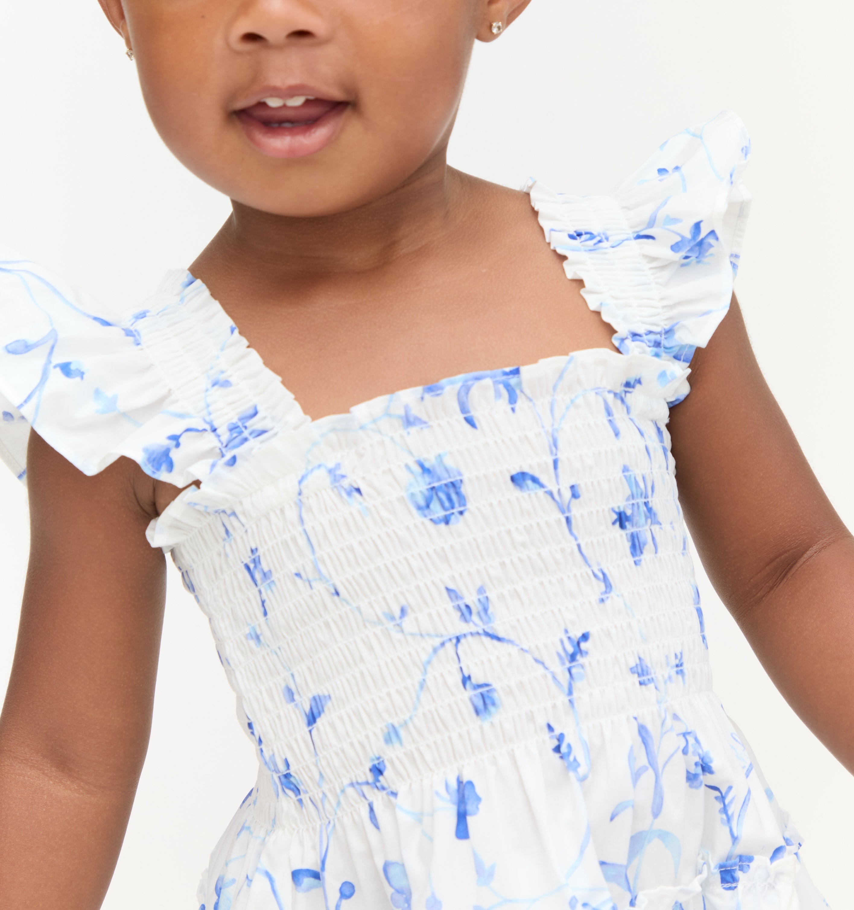 The Baby Ellie Nap Dress - Blue Botanical