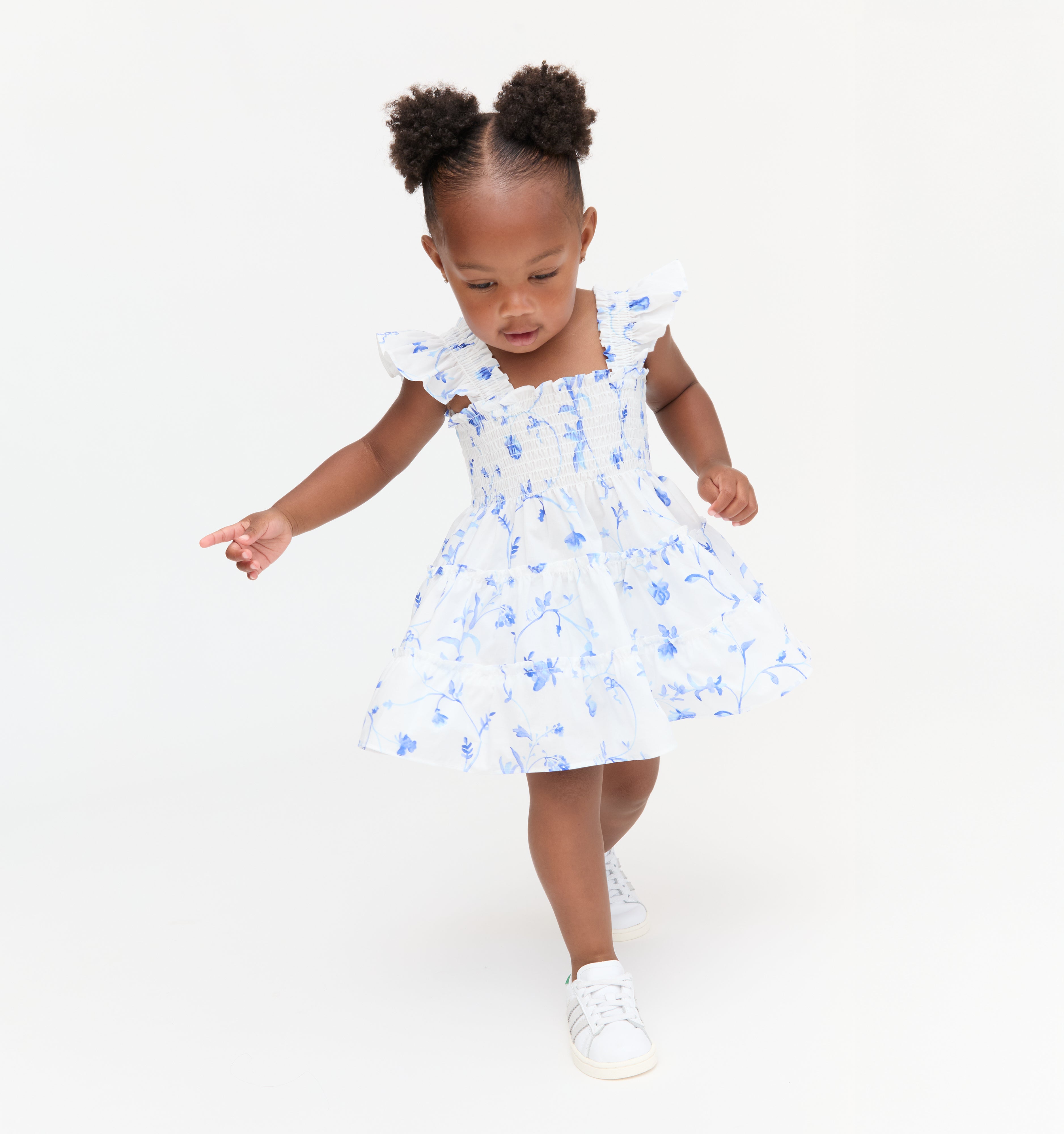 The Baby Ellie Nap Dress - Blue Botanical