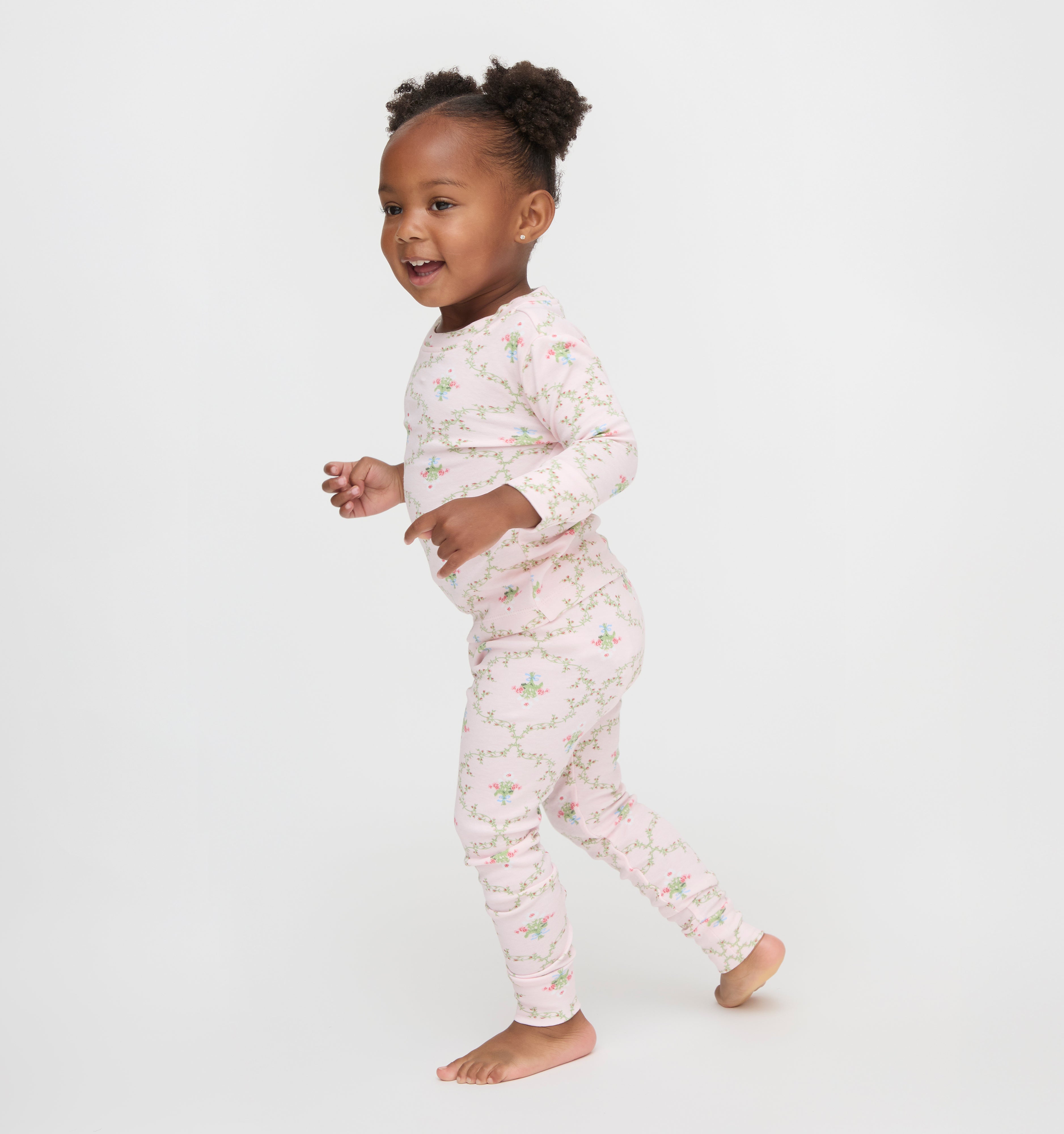 The Baby Sully PJ Set - Light Pink Trellis