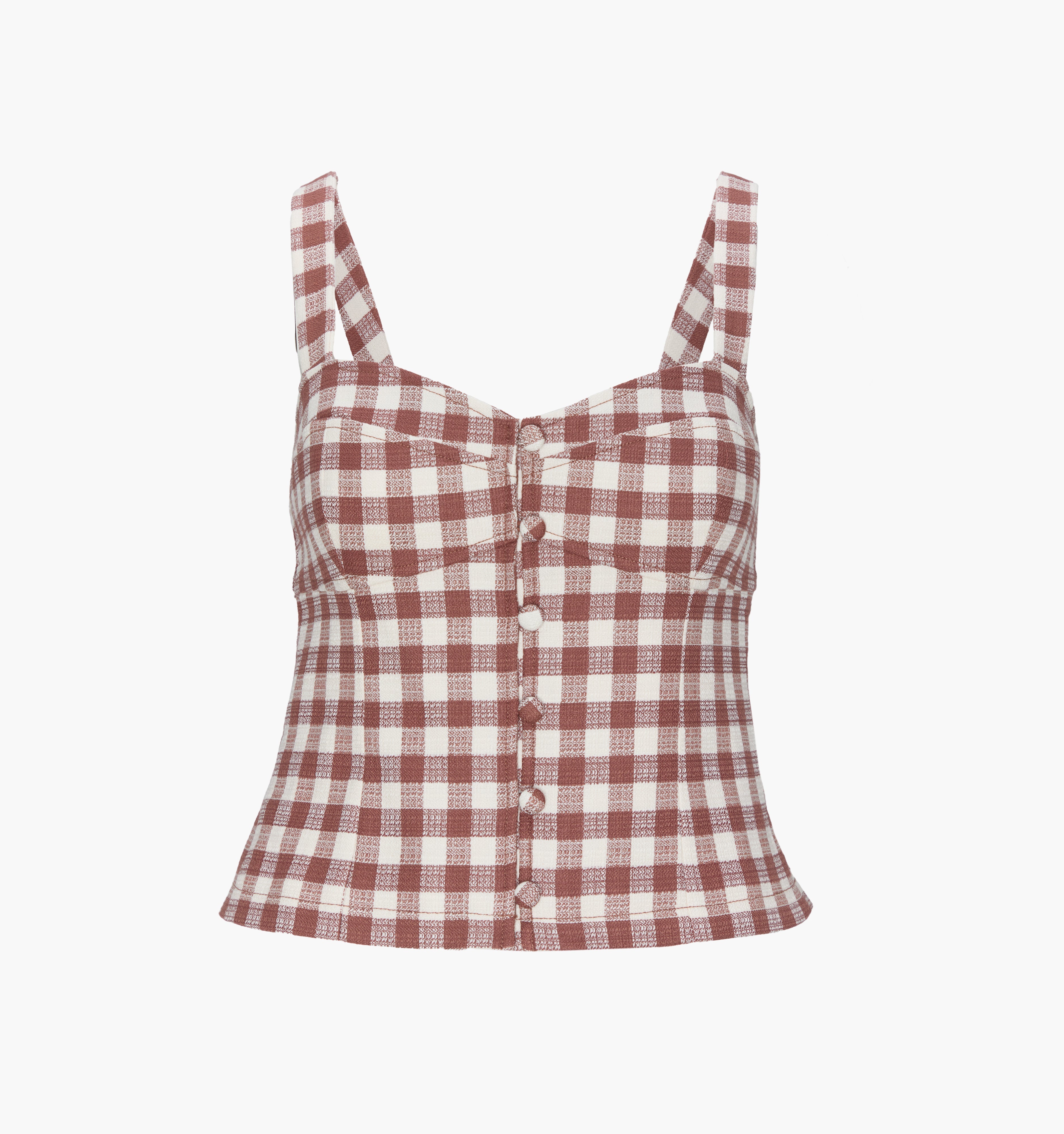 The Aiko Top - Cognac Gingham