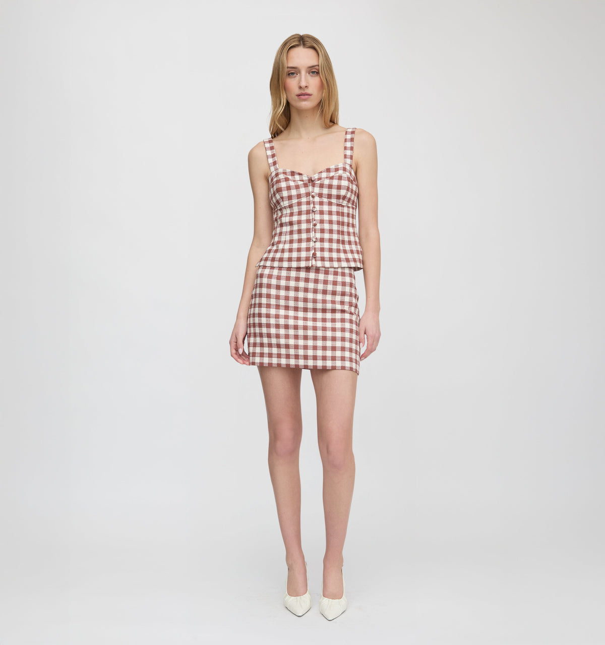 The Aiko Top - Cognac Gingham