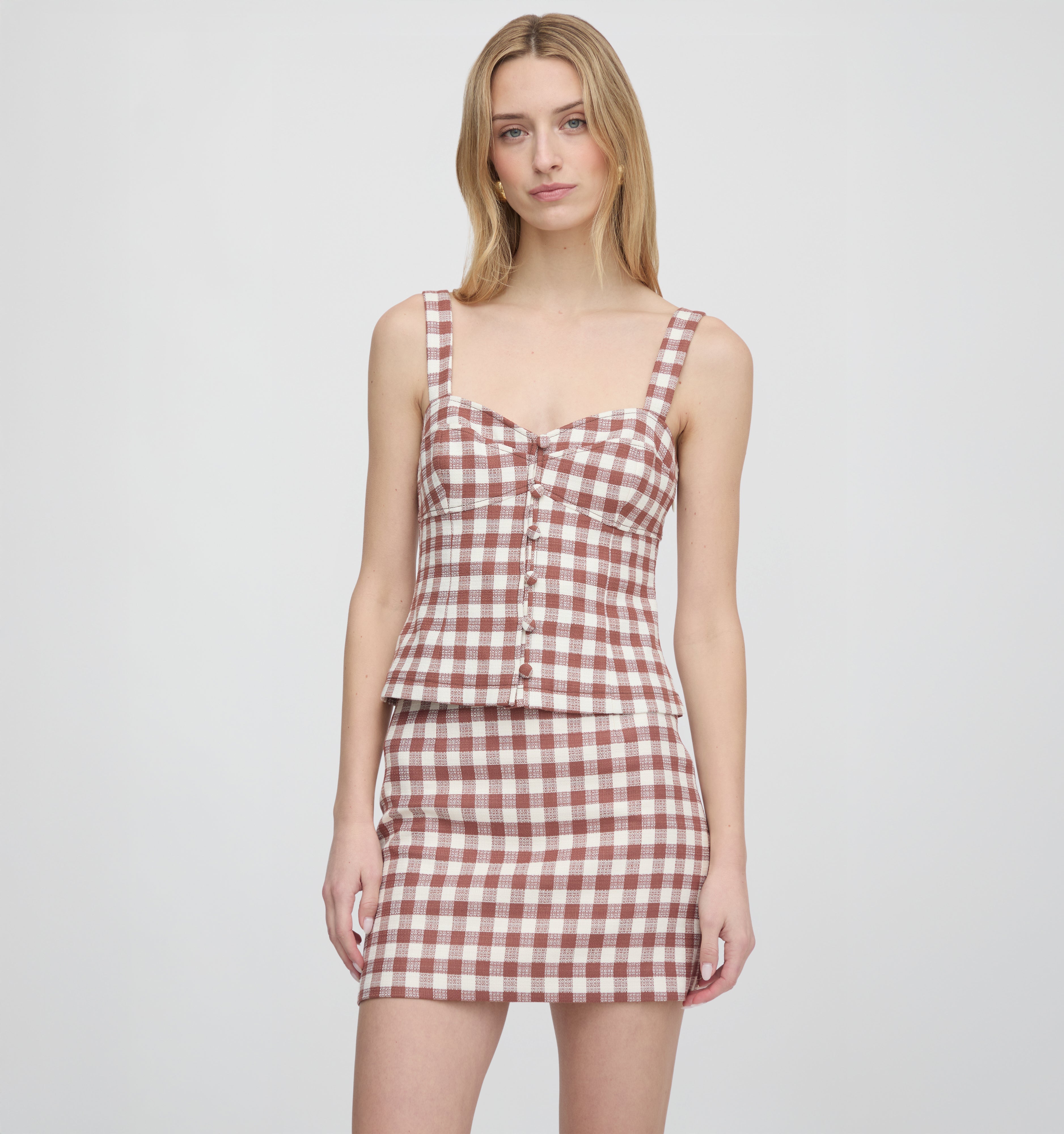 The Aiko Top - Cognac Gingham