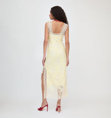 The Alba Dress - Yellow Trailing Lace