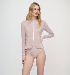 The Alexia Rashguard - Cognac Gingham