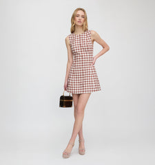The Angie Dress - Cognac Gingham
