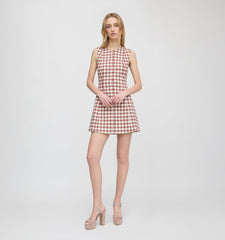 The Angie Dress - Cognac Gingham