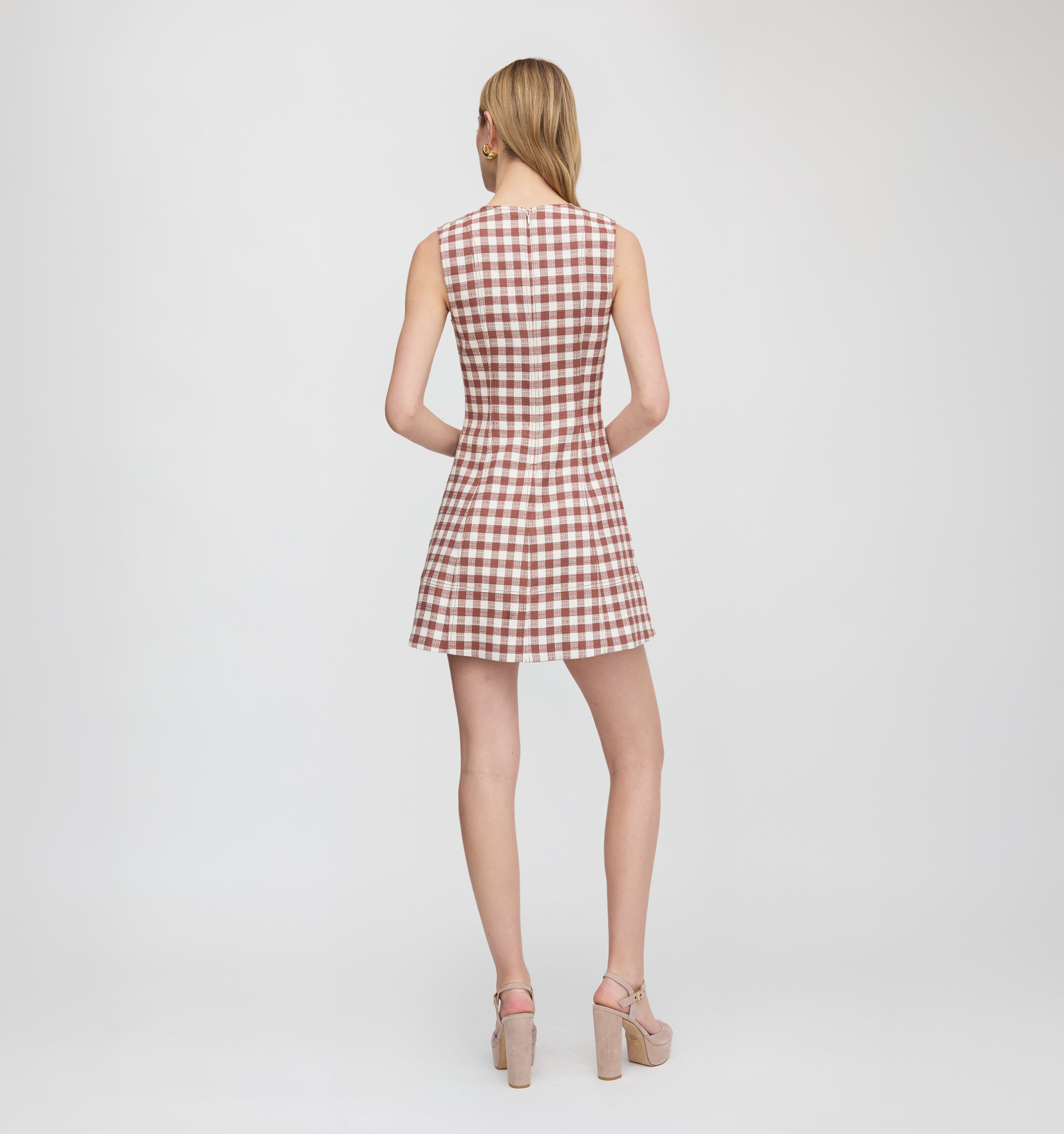 The Angie Dress - Cognac Gingham