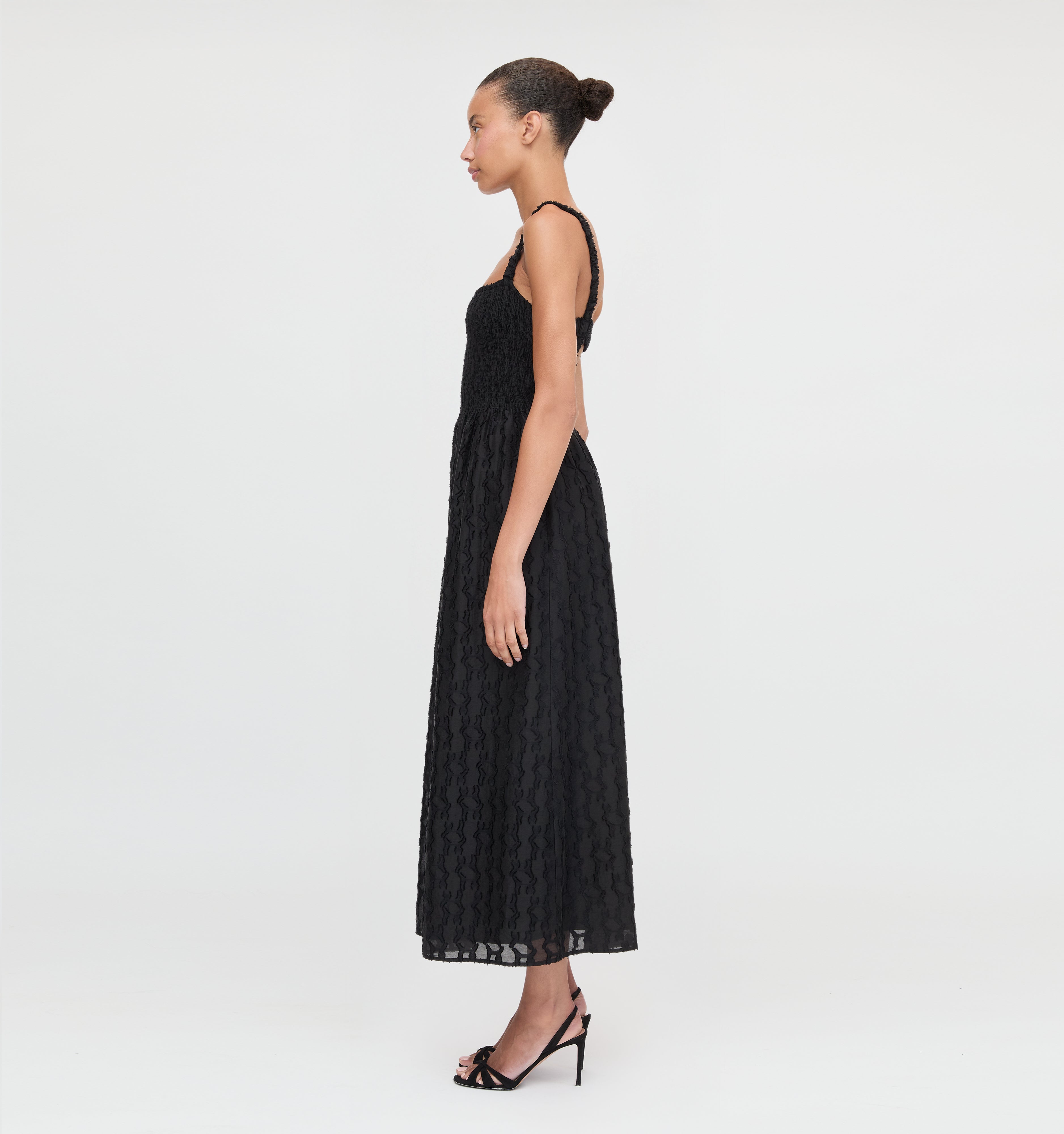 The Anita Nap Dress - Black Fil Coupé