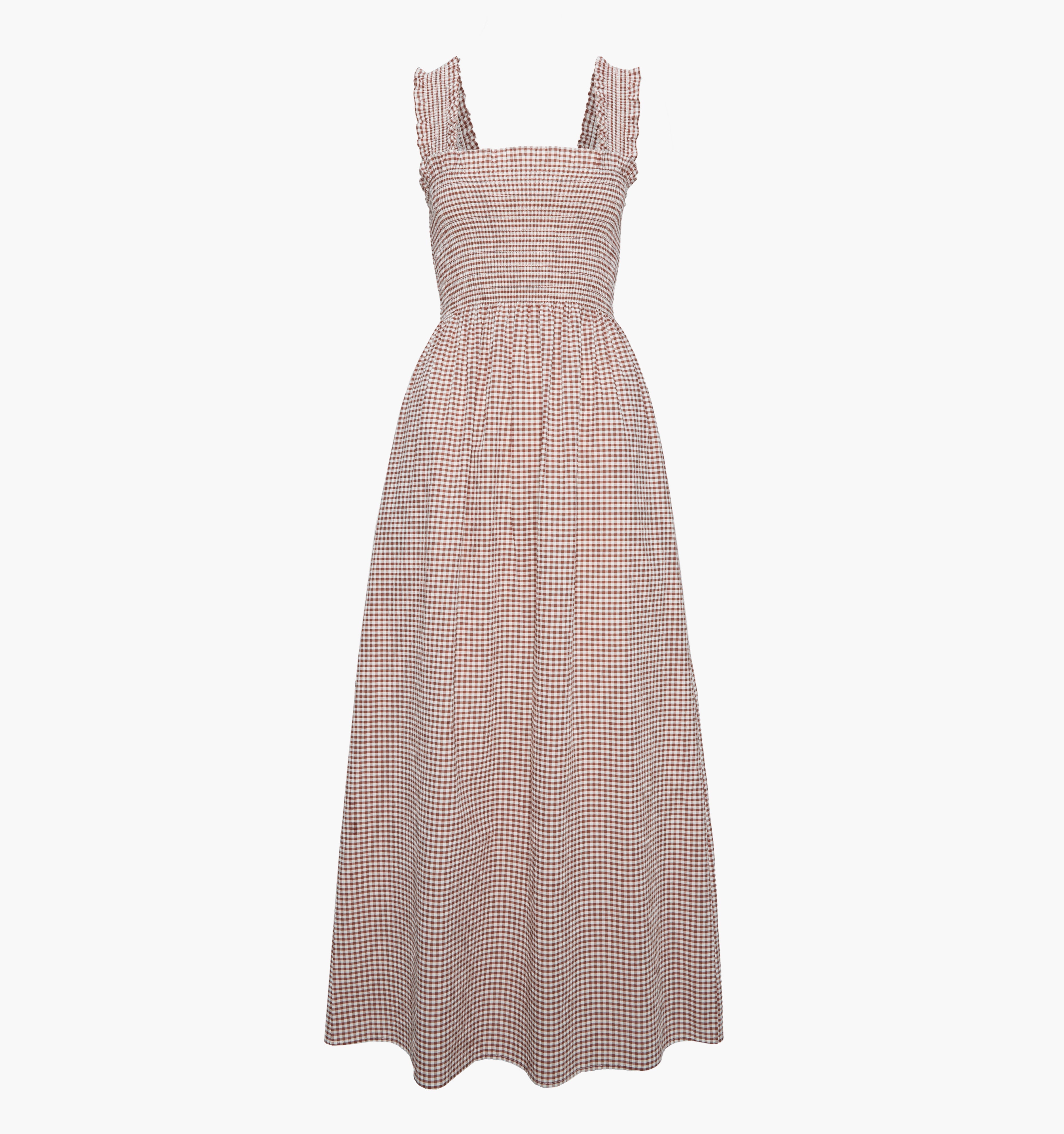 The Ashlyn Nap Dress - Cognac Gingham