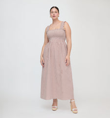 The Ashlyn Nap Dress - Cognac Gingham
