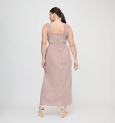 The Ashlyn Nap Dress - Cognac Gingham