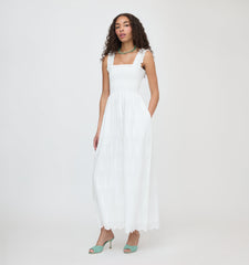 The Ashlyn Nap Dress - White Trellis Broderie