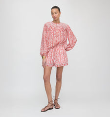 The Audrey Short - Coral Corsica Paisley