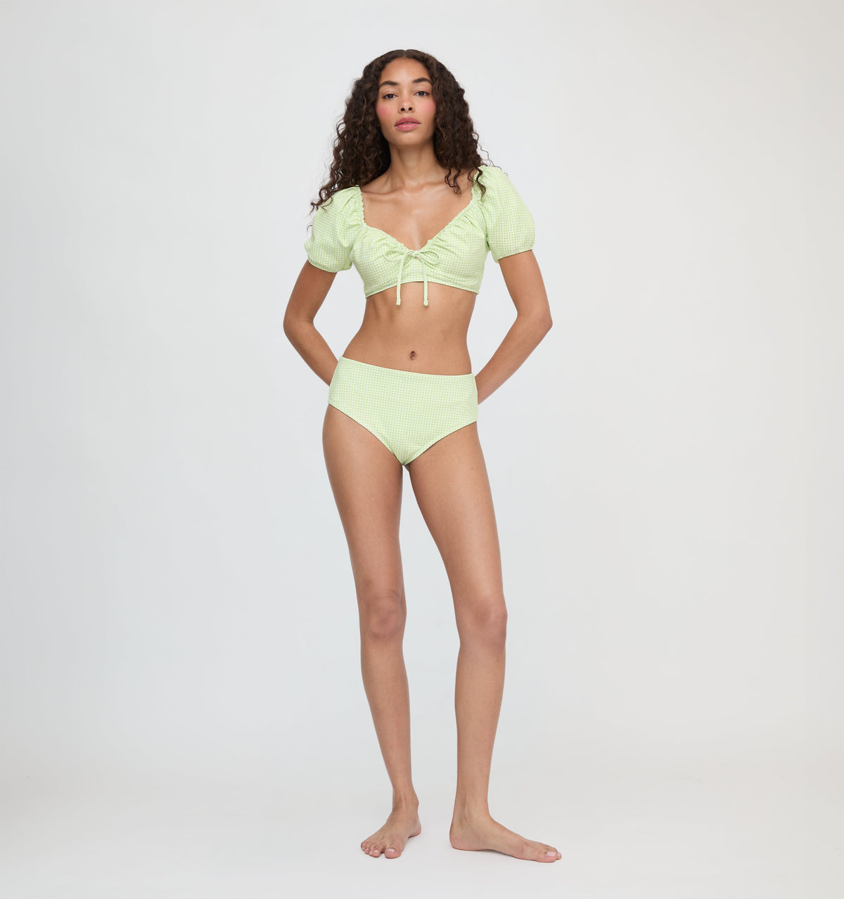 The Aurelia Bikini Set - Lime Gingham