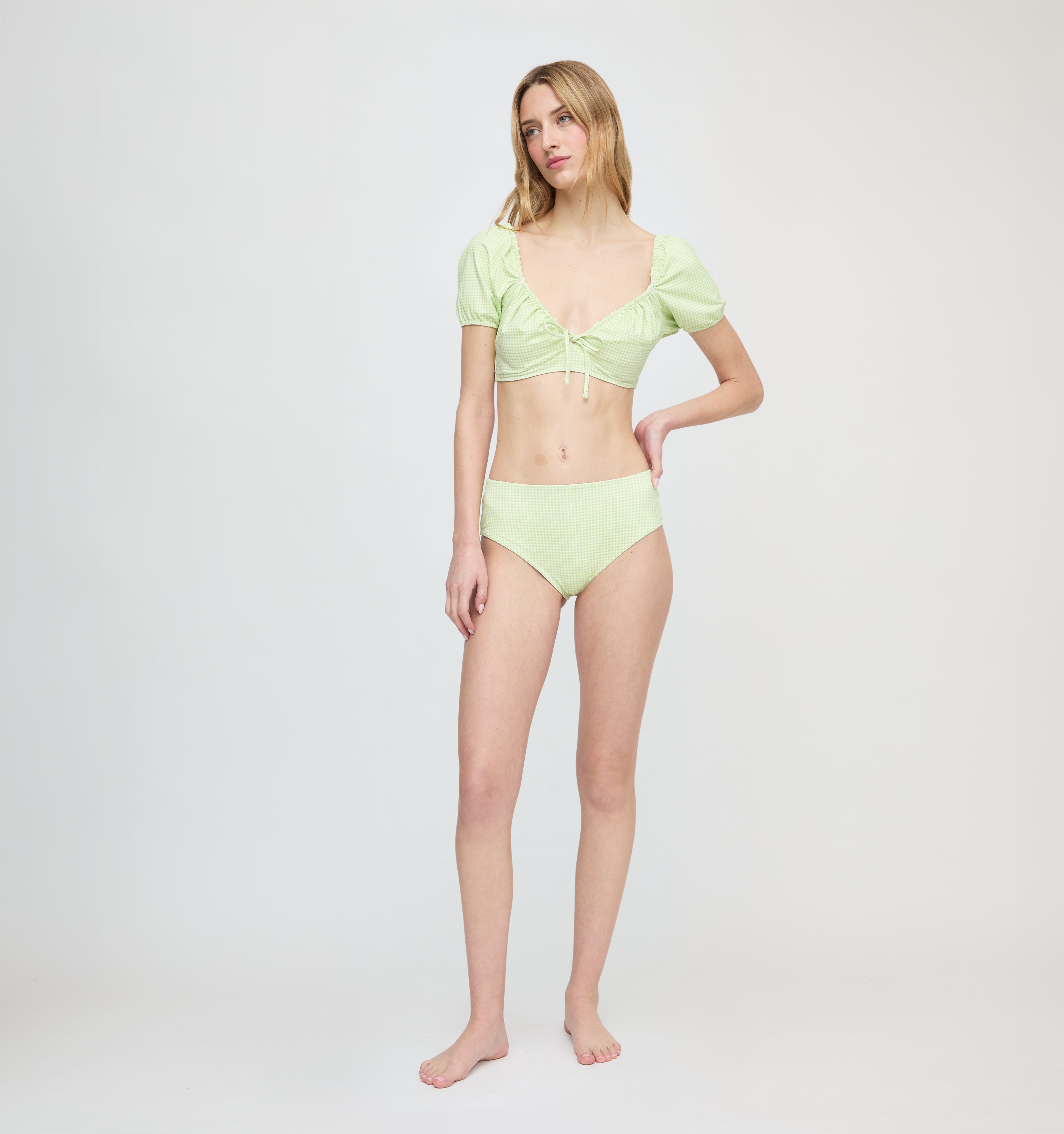 The Aurelia Bikini Set - Lime Gingham