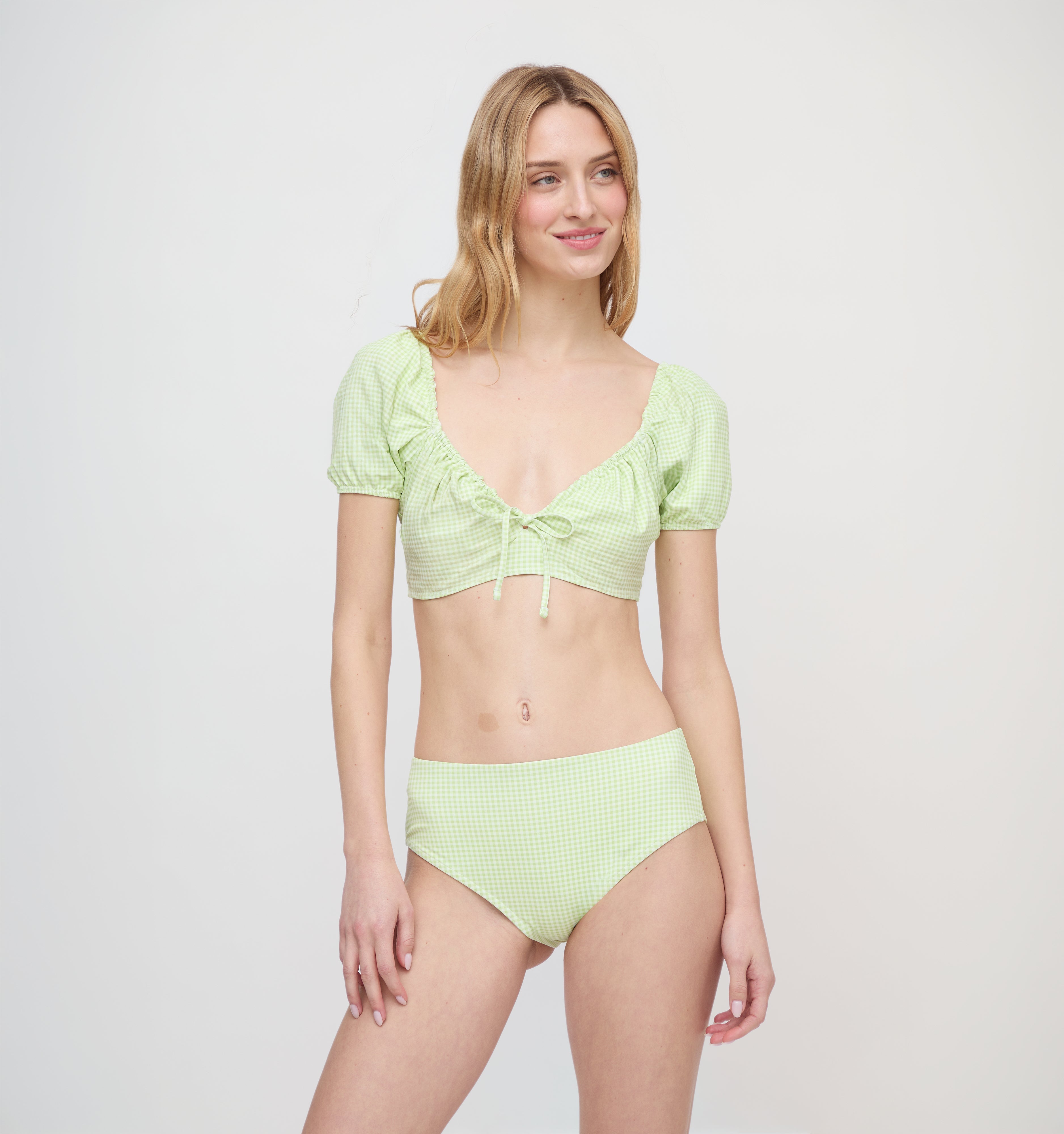 The Aurelia Bikini Set - Lime Gingham