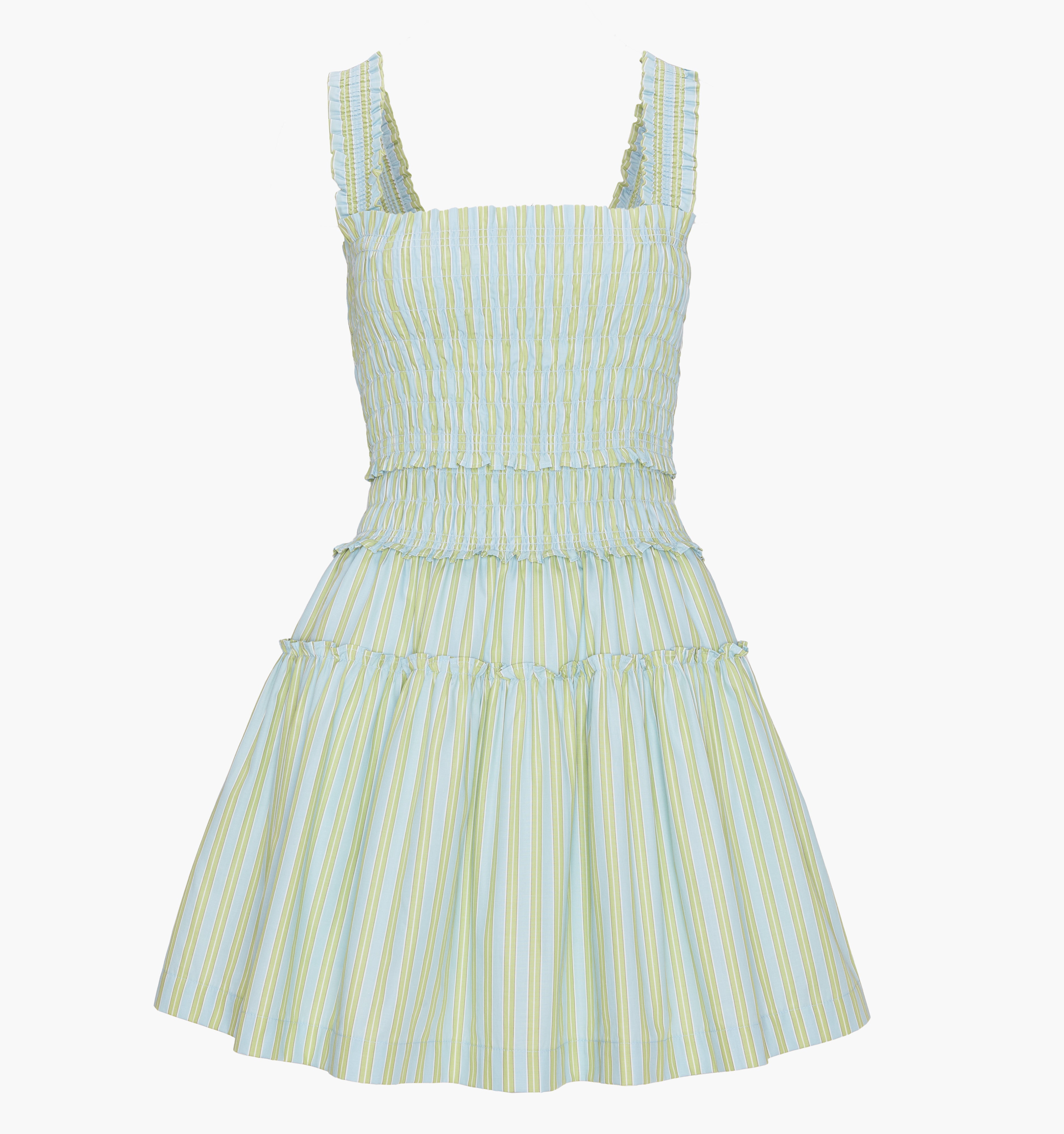 The Seraphina Mini Nap Dress - Lime Gingham