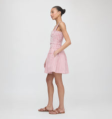 The Azalea Mini Nap Dress - Red Ticking Stripe