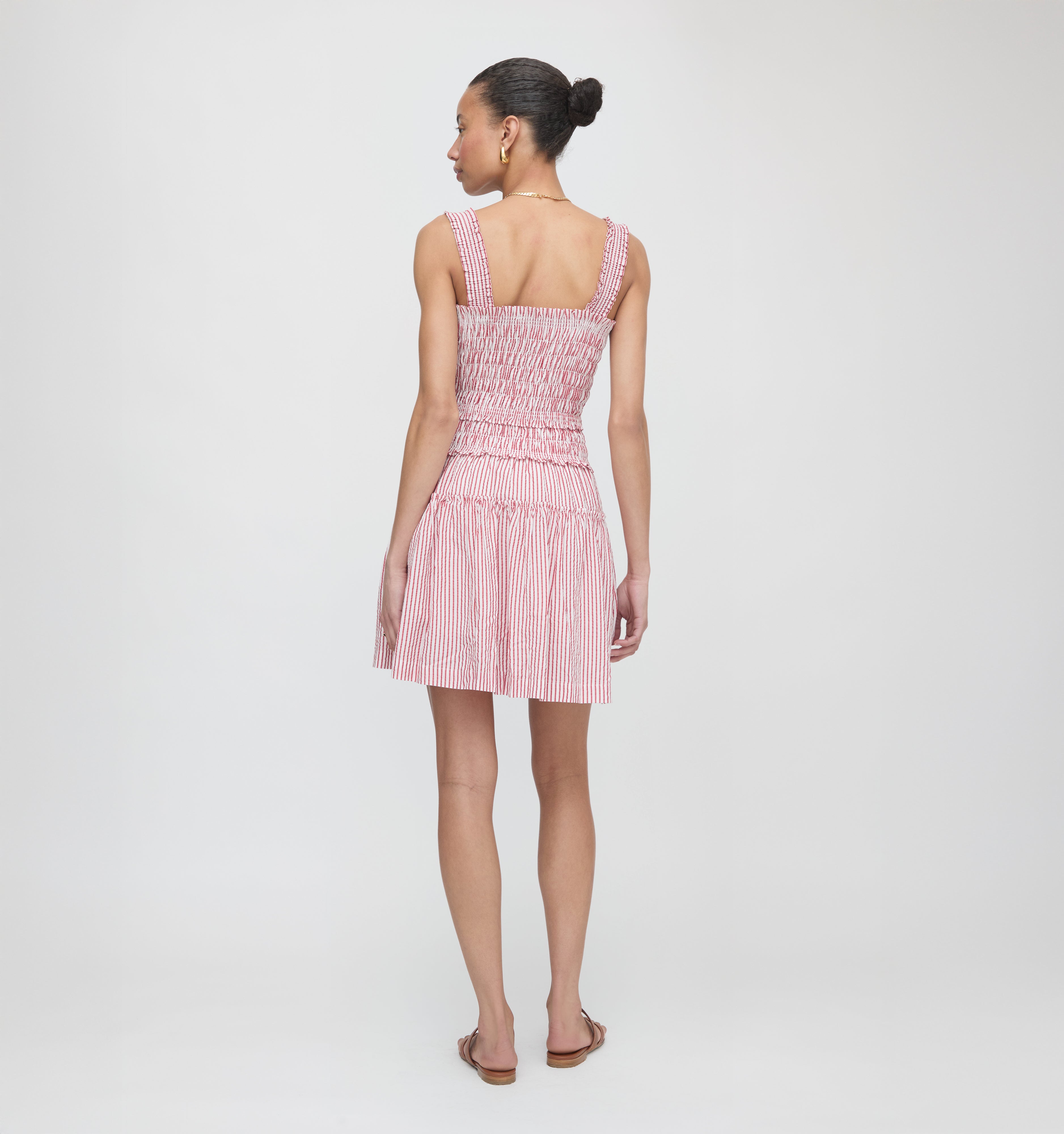 The Azalea Mini Nap Dress - Red Ticking Stripe