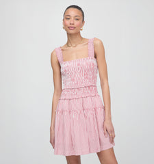 The Azalea Mini Nap Dress - Red Ticking Stripe