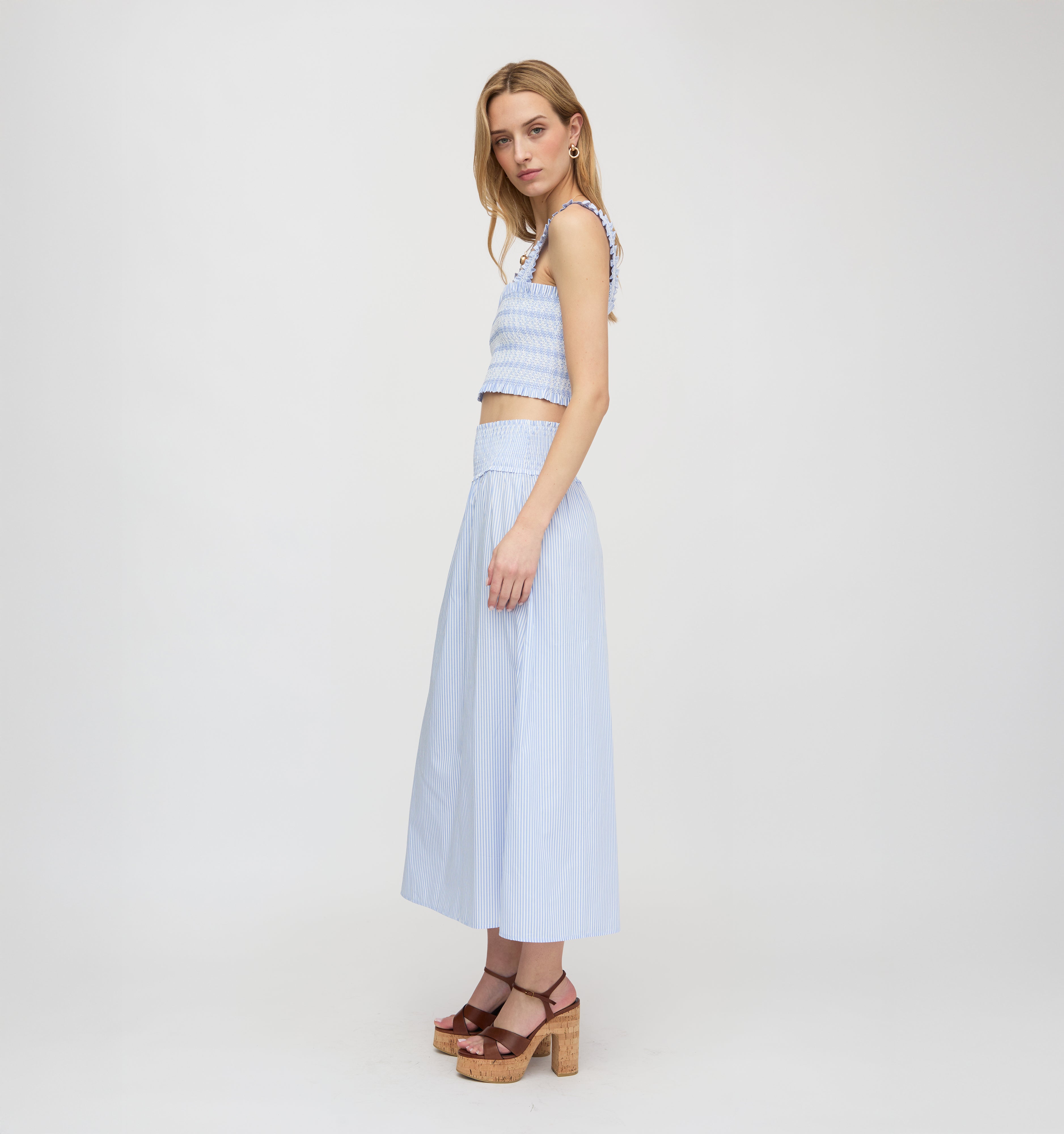 The Azalea Nap Top - Blue/White Stripe