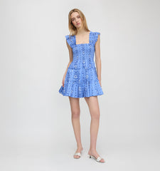 The Charlotte Nap Dress - Blue Arcadia Border