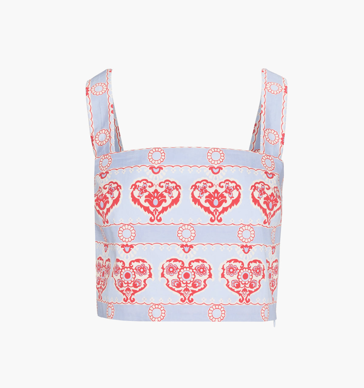 The Clara Crop Top - Poppy Damask Stripe