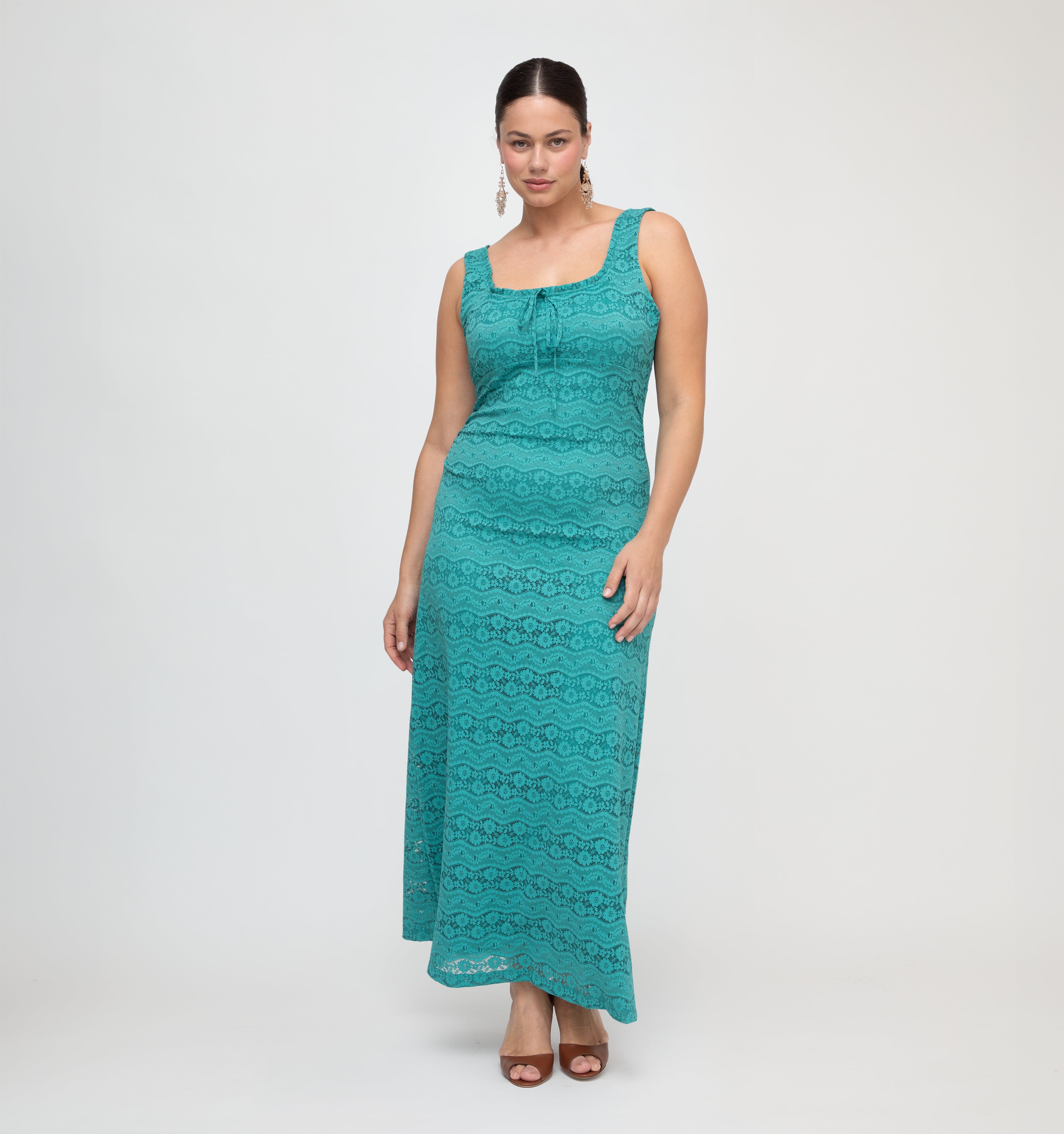 The Coraline Dress - Teal Stretch Lace