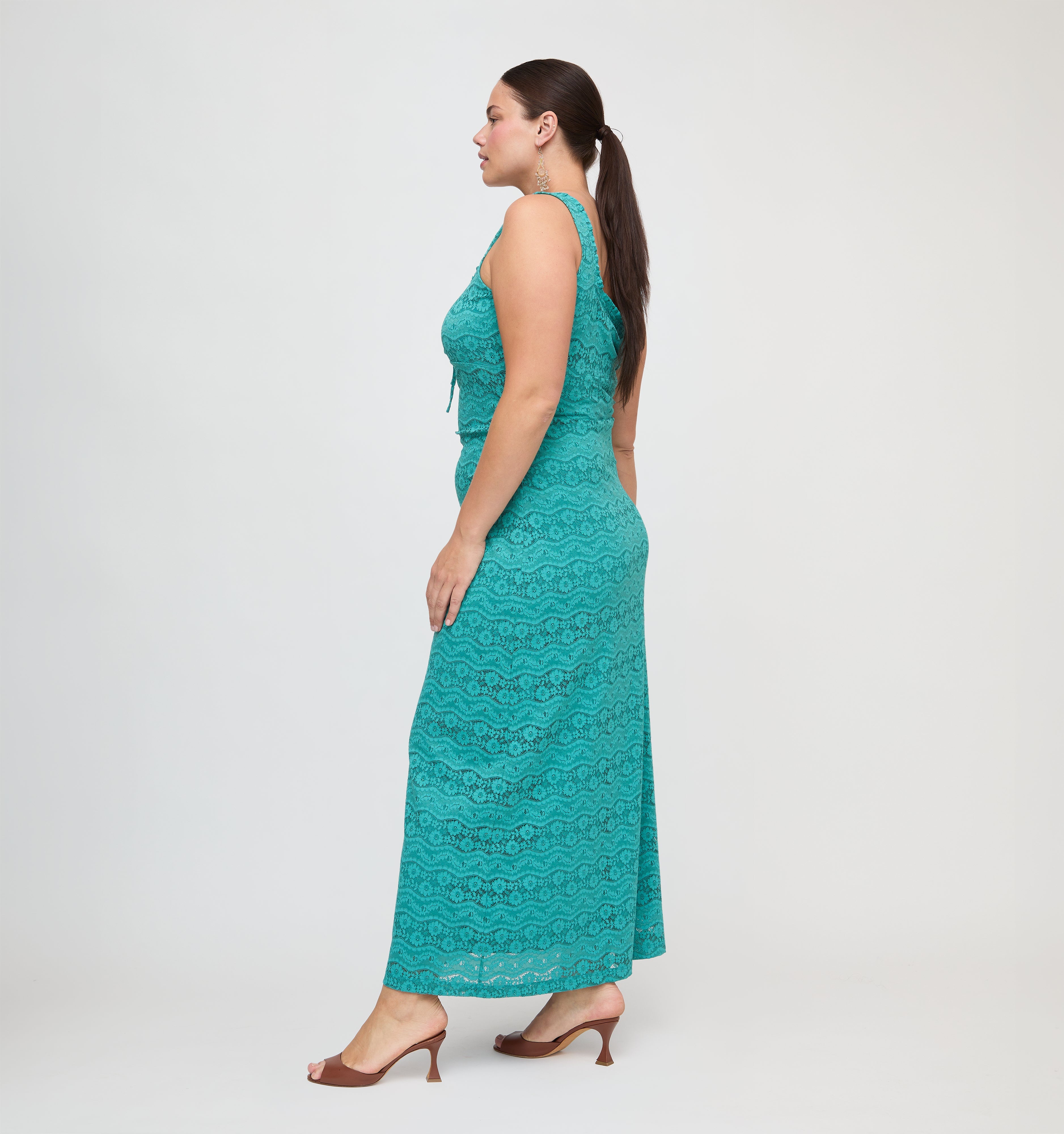 The Coraline Dress - Teal Stretch Lace