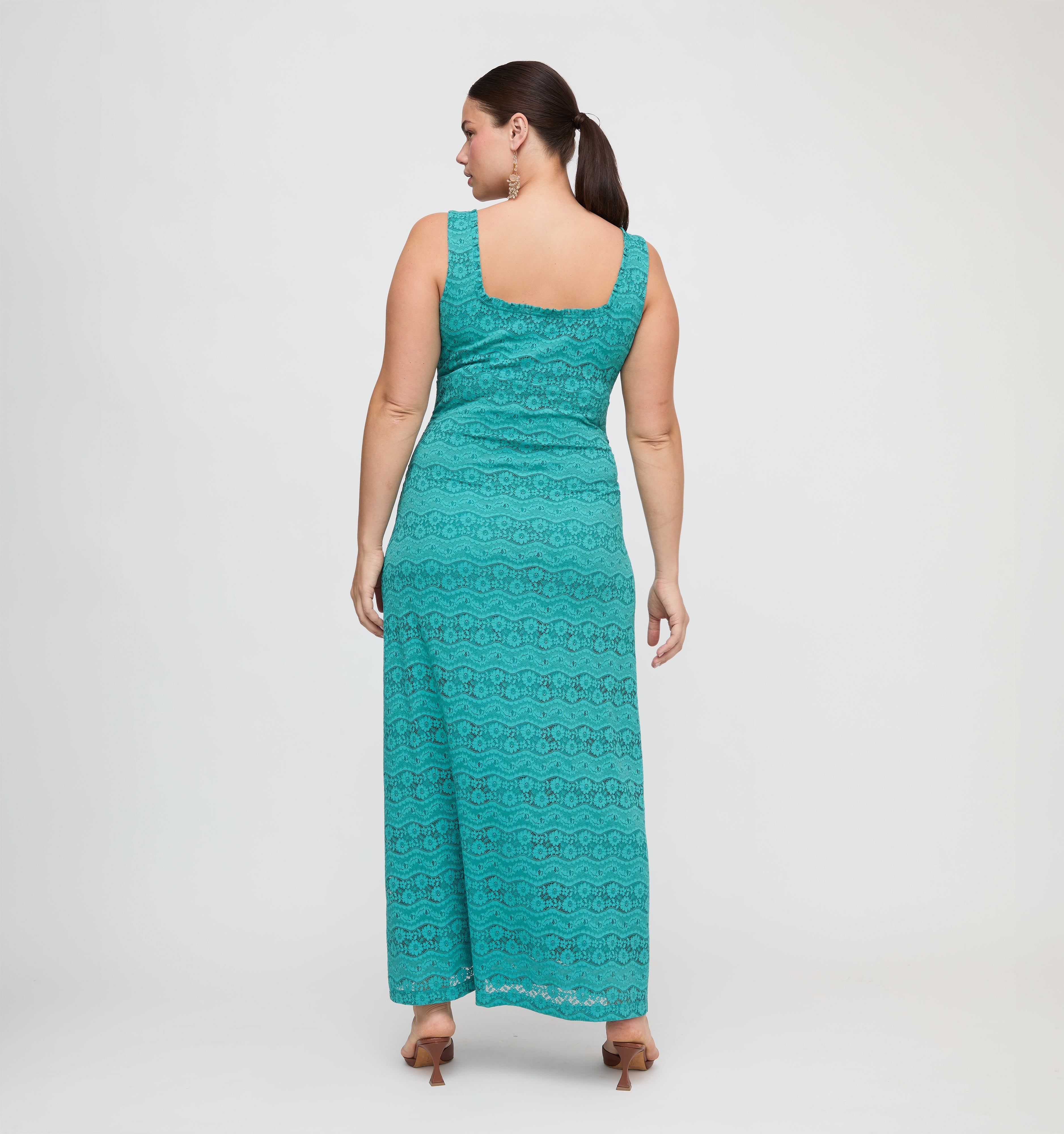 The Coraline Dress - Teal Stretch Lace