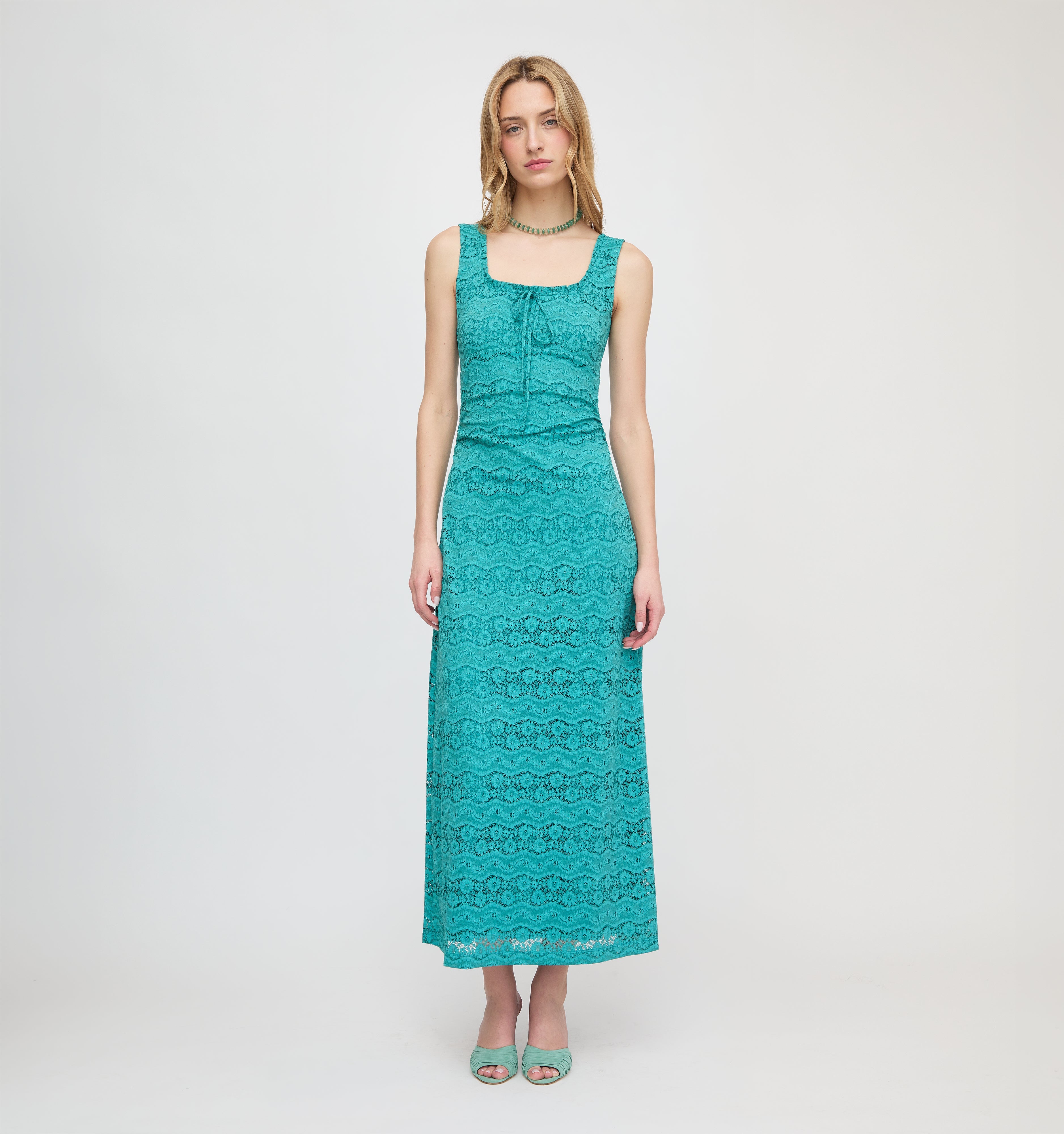 The Coraline Dress - Teal Stretch Lace