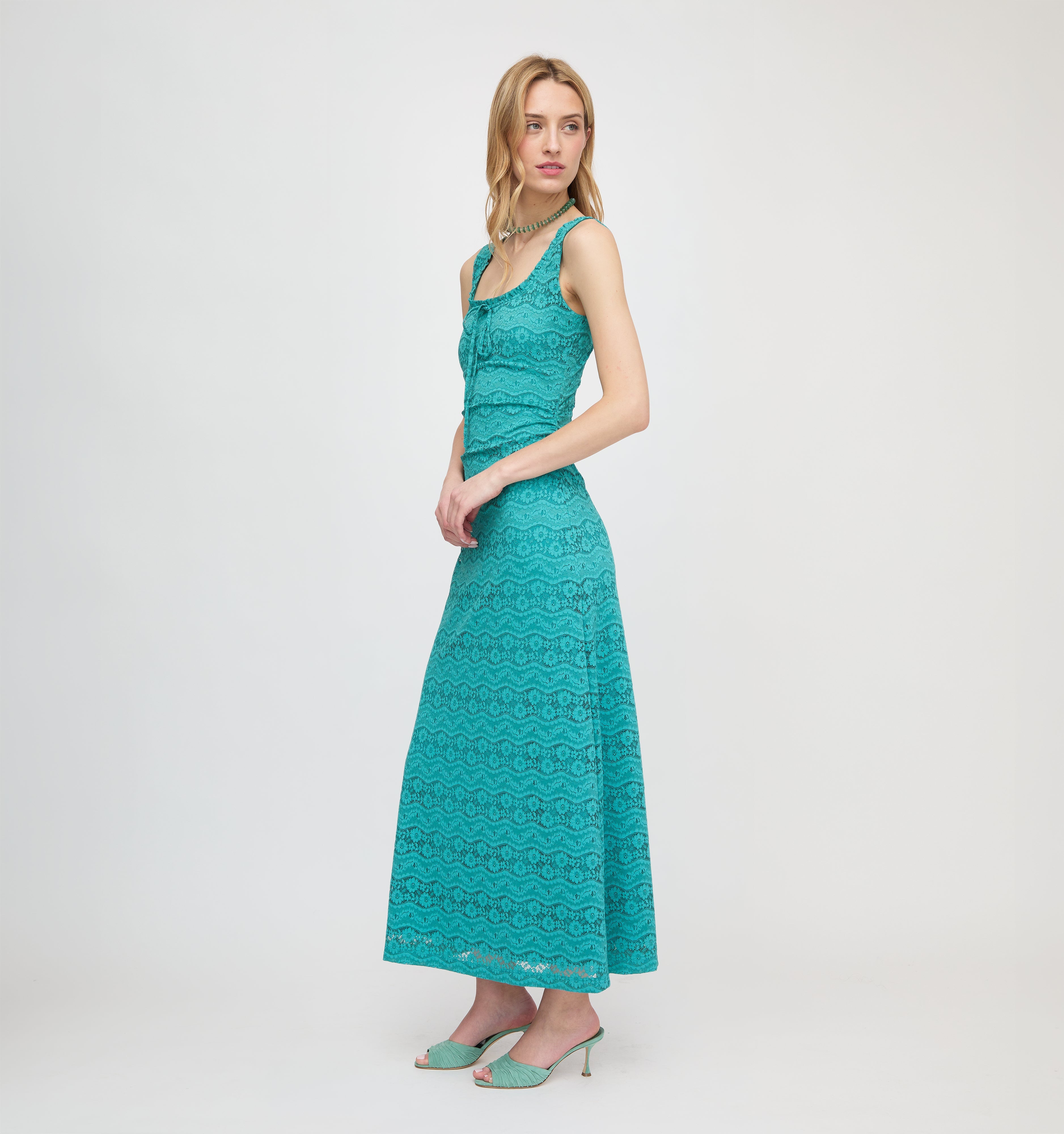 The Coraline Dress - Teal Stretch Lace