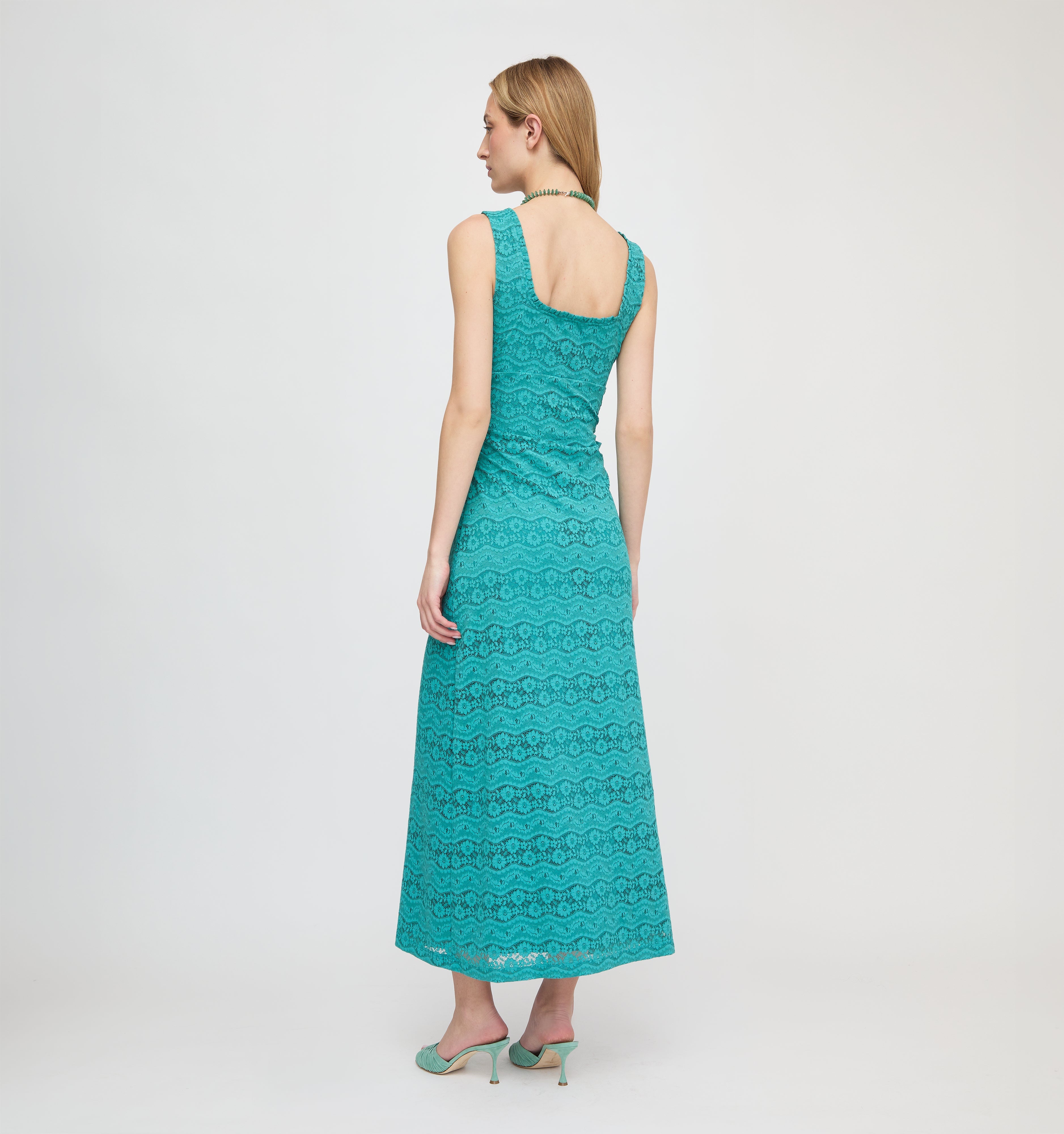 The Coraline Dress - Teal Stretch Lace