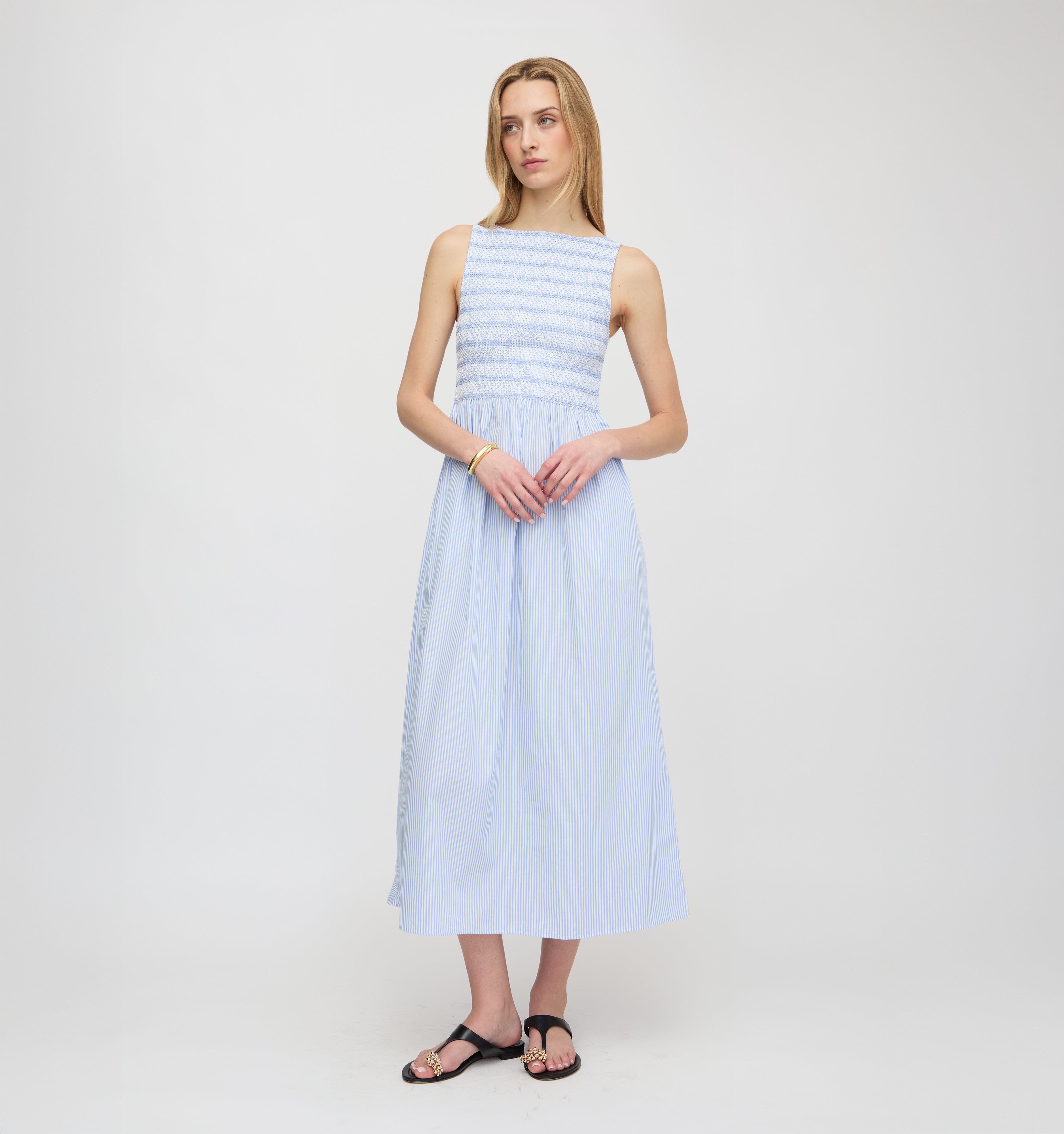 The Cosima Nap Dress - Blue/White Stripe