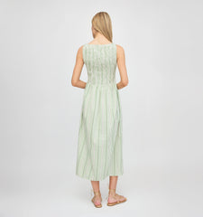 The Cosima Nap Dress - Green Jacquard Stripe