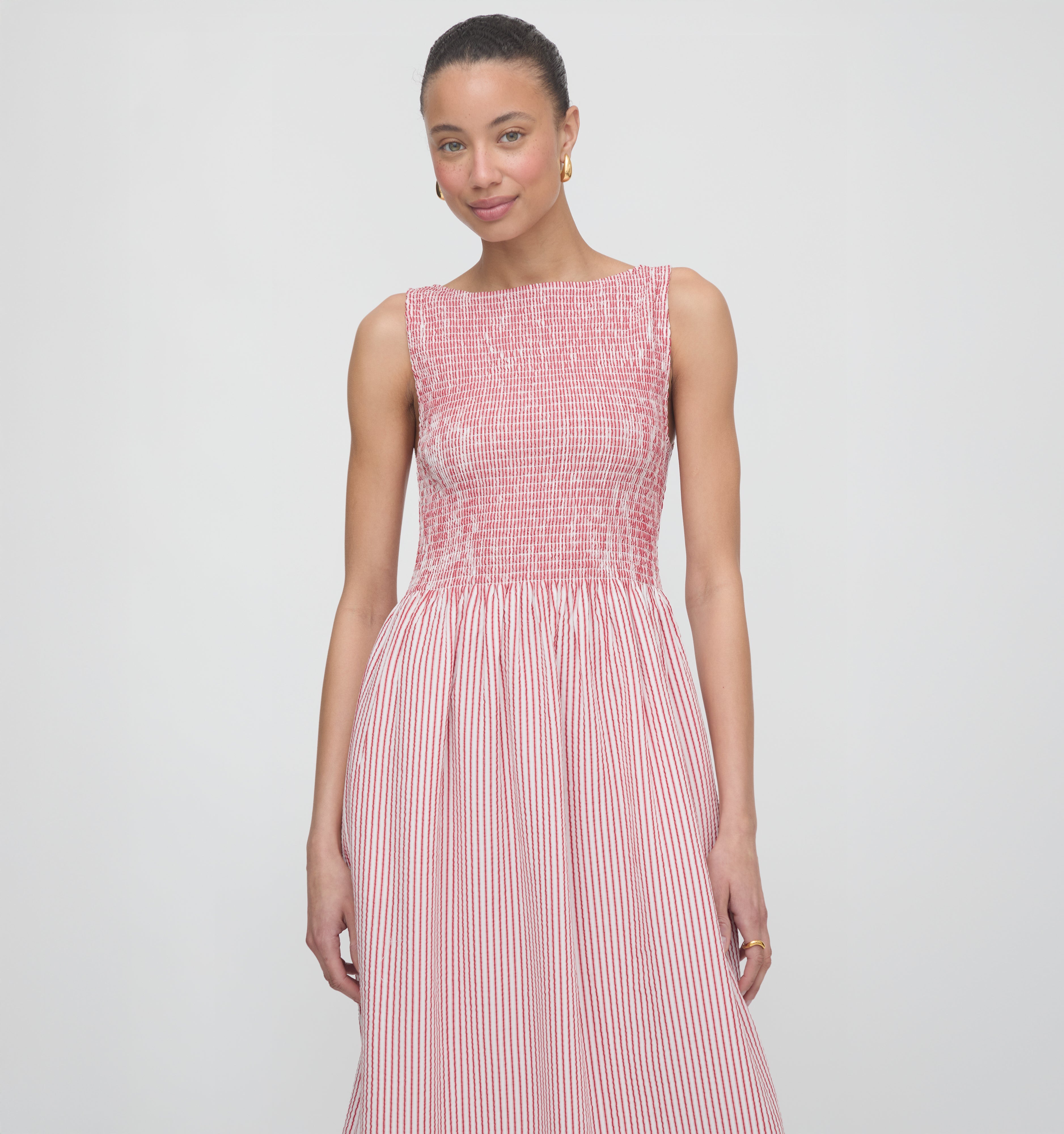 The Cosima Nap Dress - Red Ticking Stripe