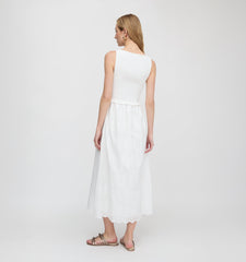 The Christina Nap Dress - White Trellis Broderie