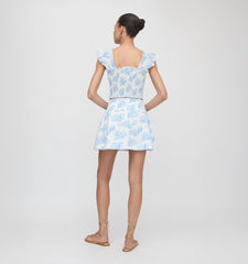 Roller Rabbit x Hill House The Delphine Mini Nap Skirt - Blue Sherwood Forest Monkey
