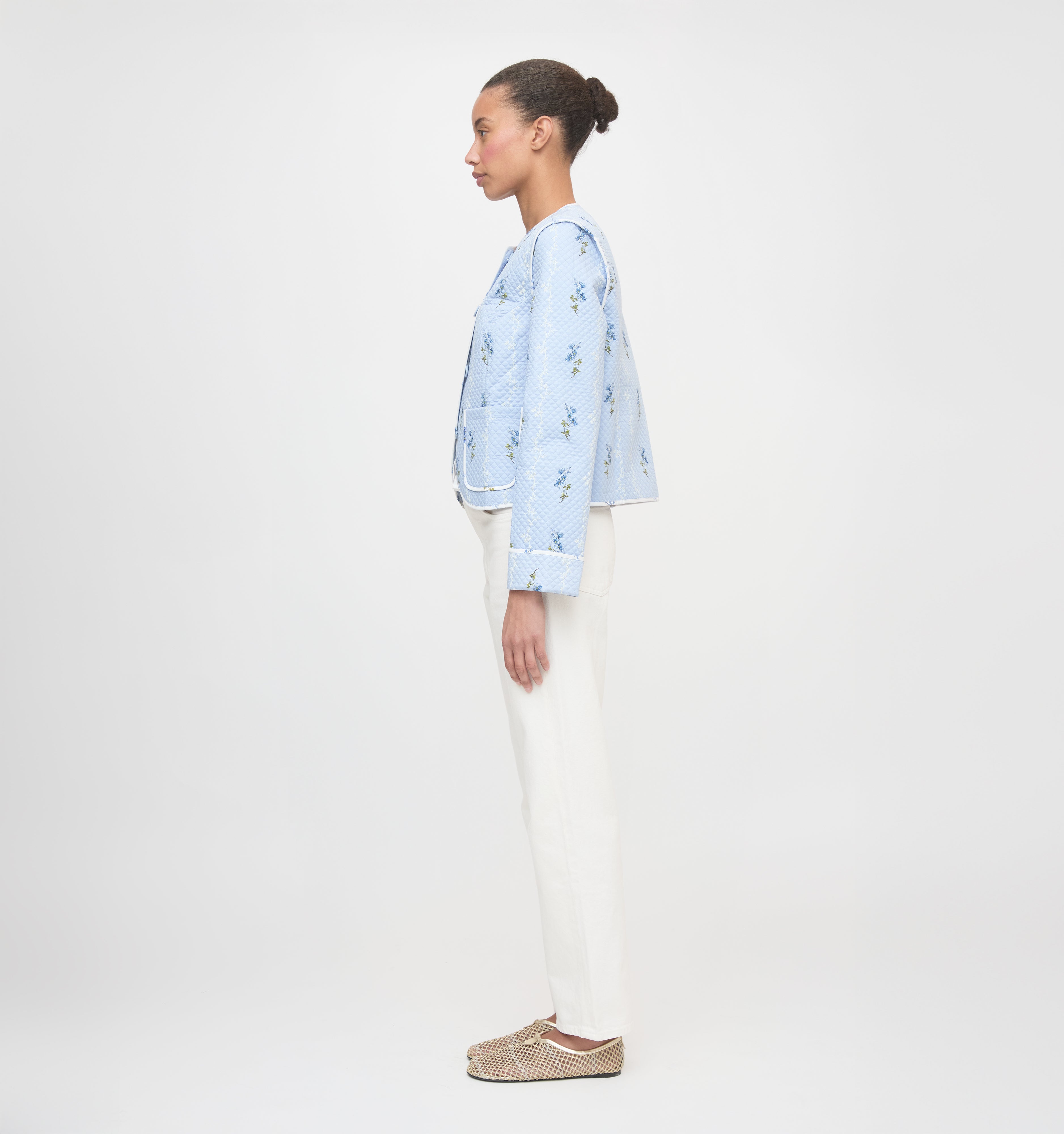 The Cropped Rowan Jacket - Bluebell Waltz