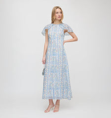 The Davina Dress - Blue Corsica Paisley