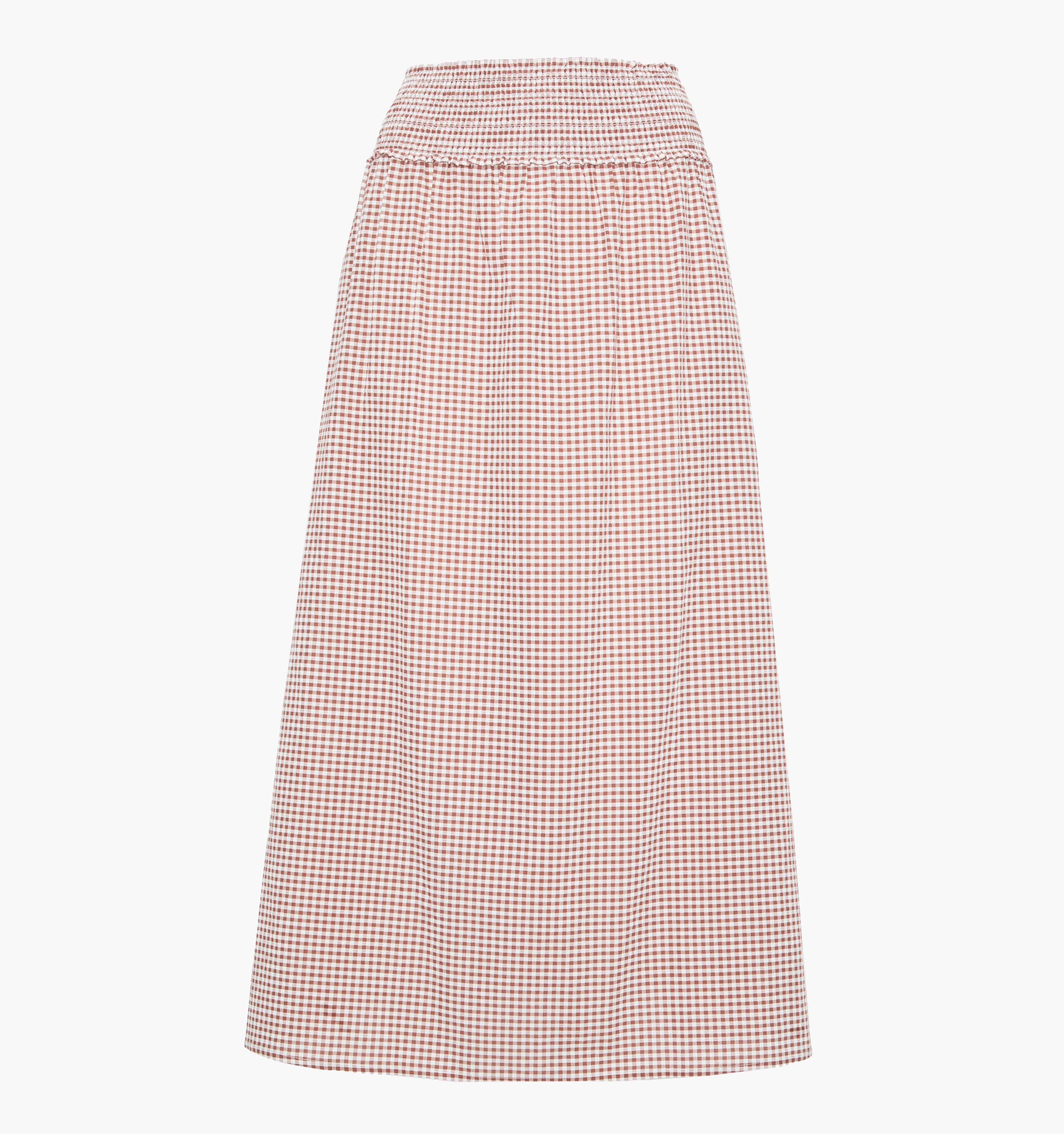 The Delphine Nap Skirt - Cognac Gingham
