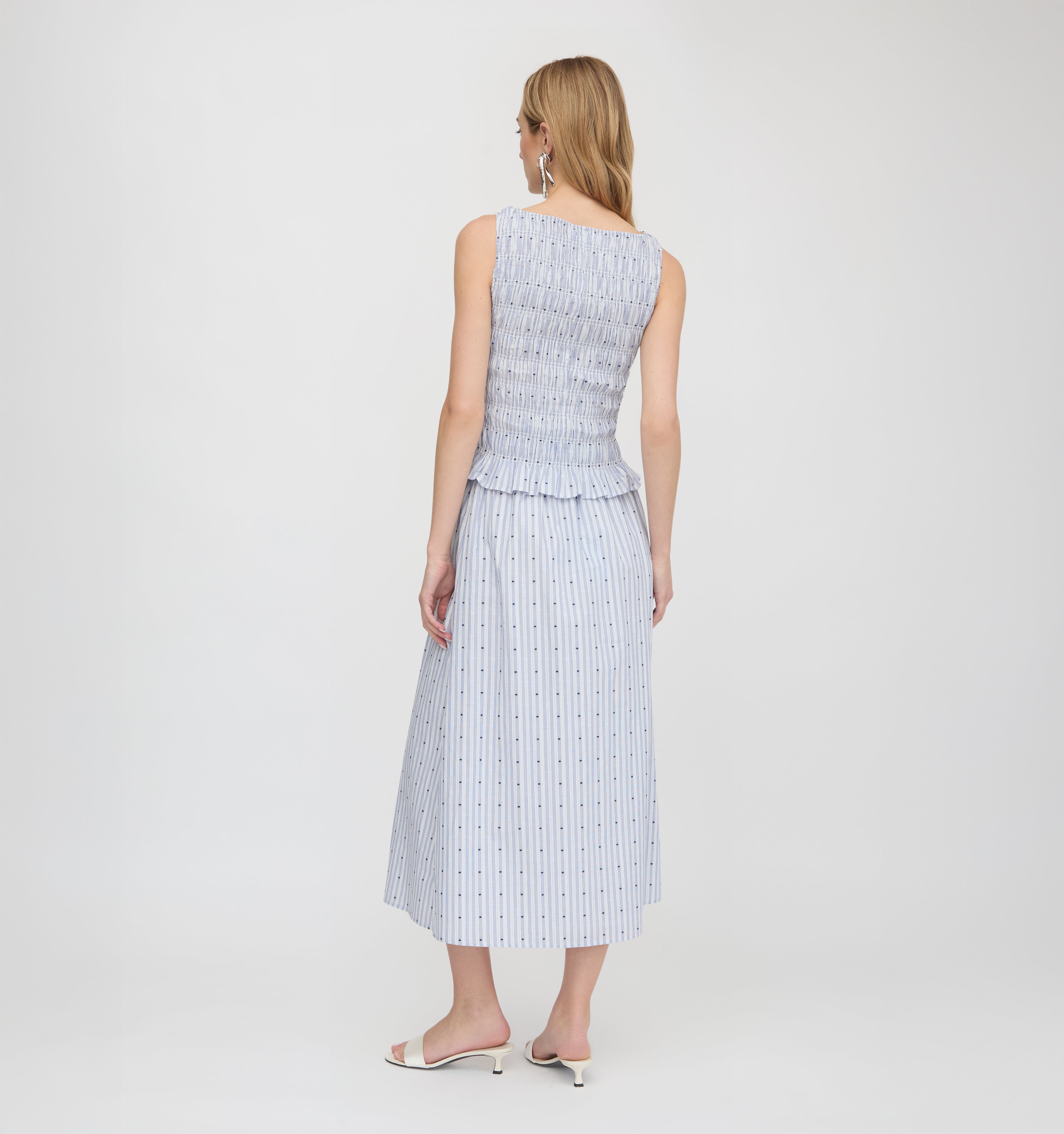 The Phoebe Nap Top - Blue Swiss Dot