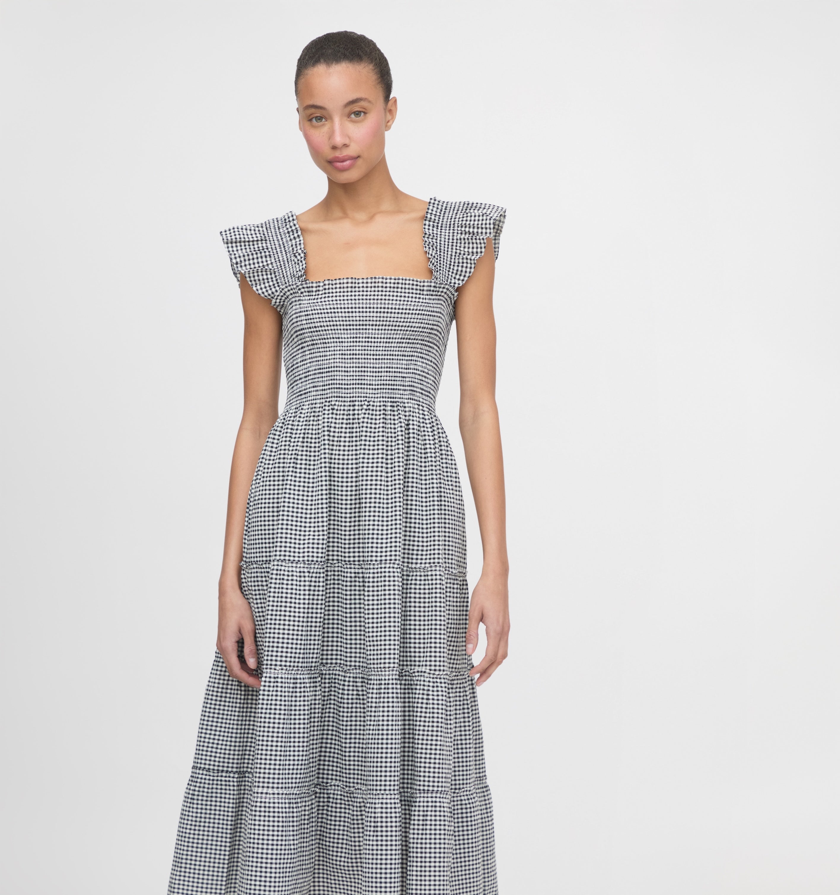 The Ellie Nap Dress - Black/Sand Gingham