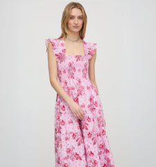 The Ellie Nap Dress - Pink Delft Bouquet