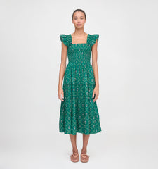 The Ellie Nap Dress - Emerald Trellis