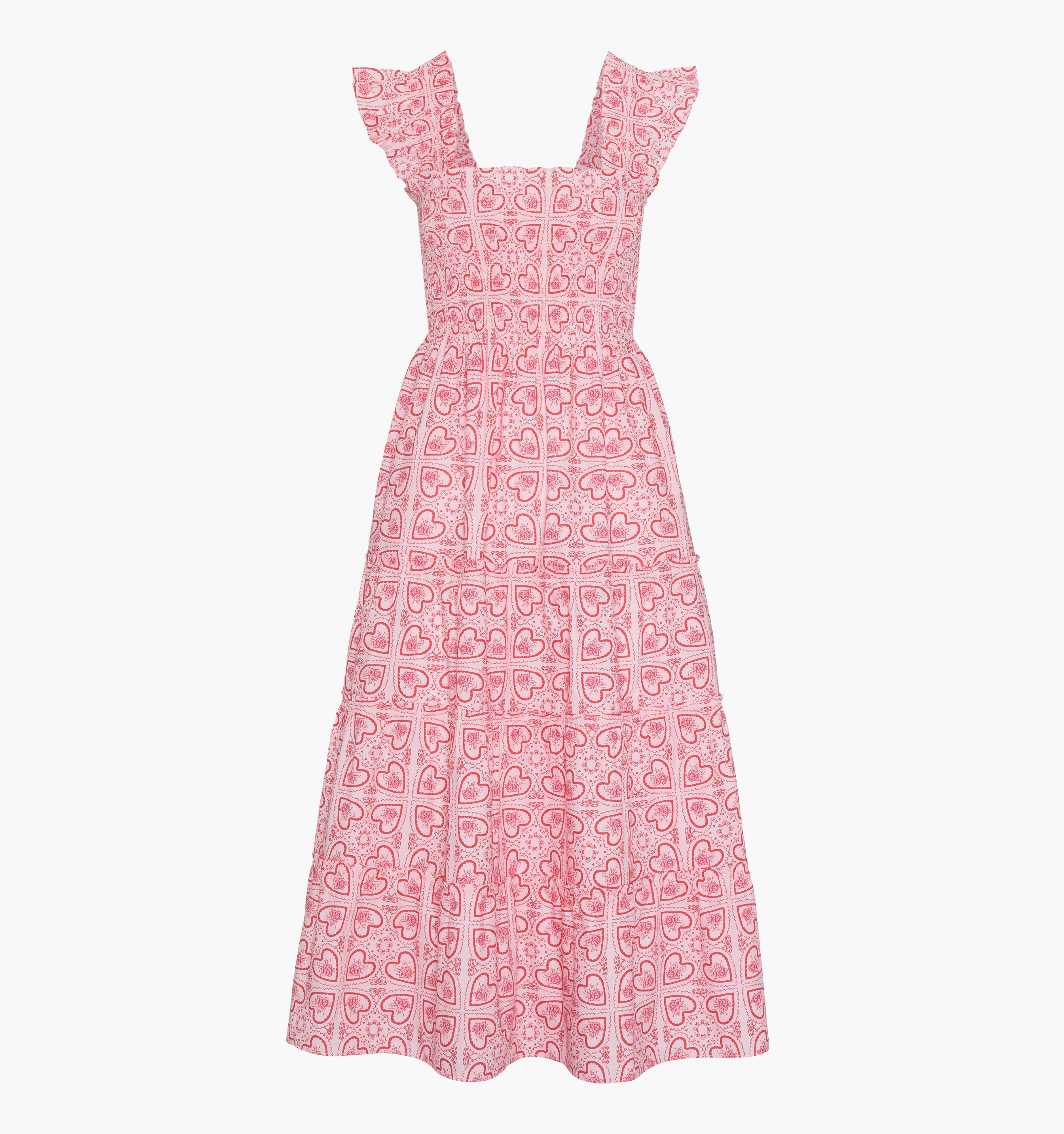 The Ellie Nap Dress - Red Patchwork Doily Heart