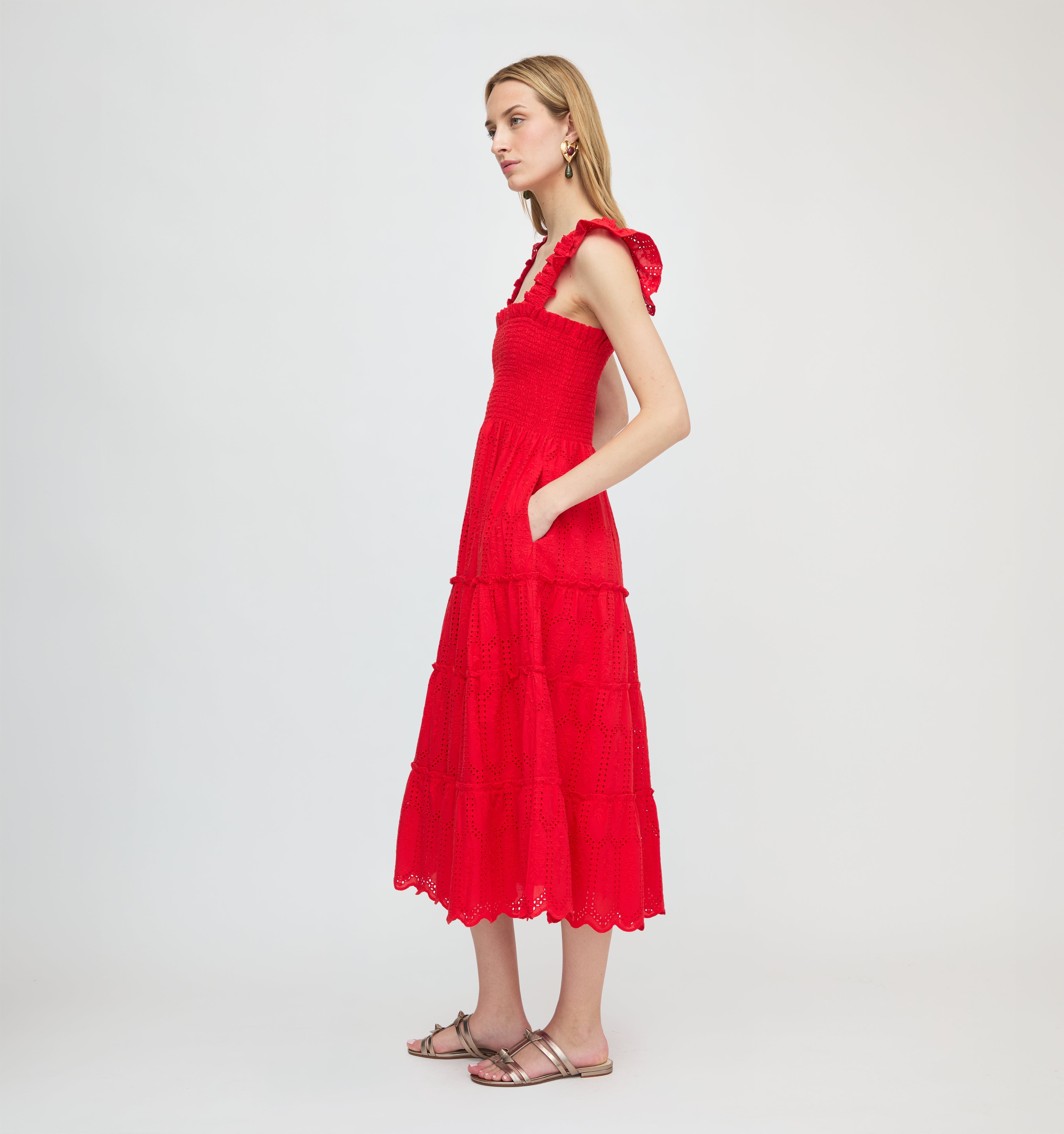 The Ellie Nap Dress - Cherry Trellis Broderie