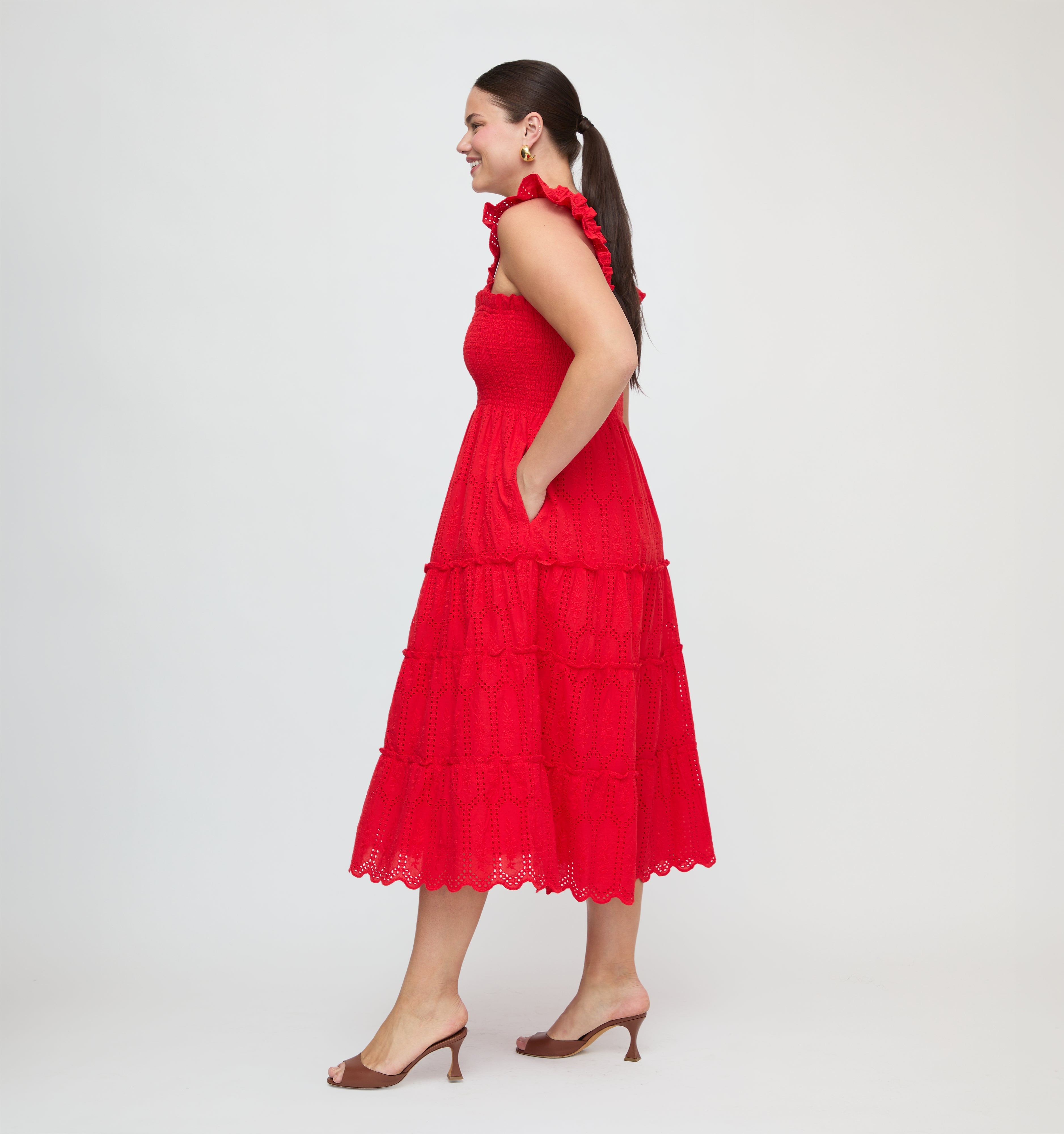 The Ellie Nap Dress - Cherry Trellis Broderie