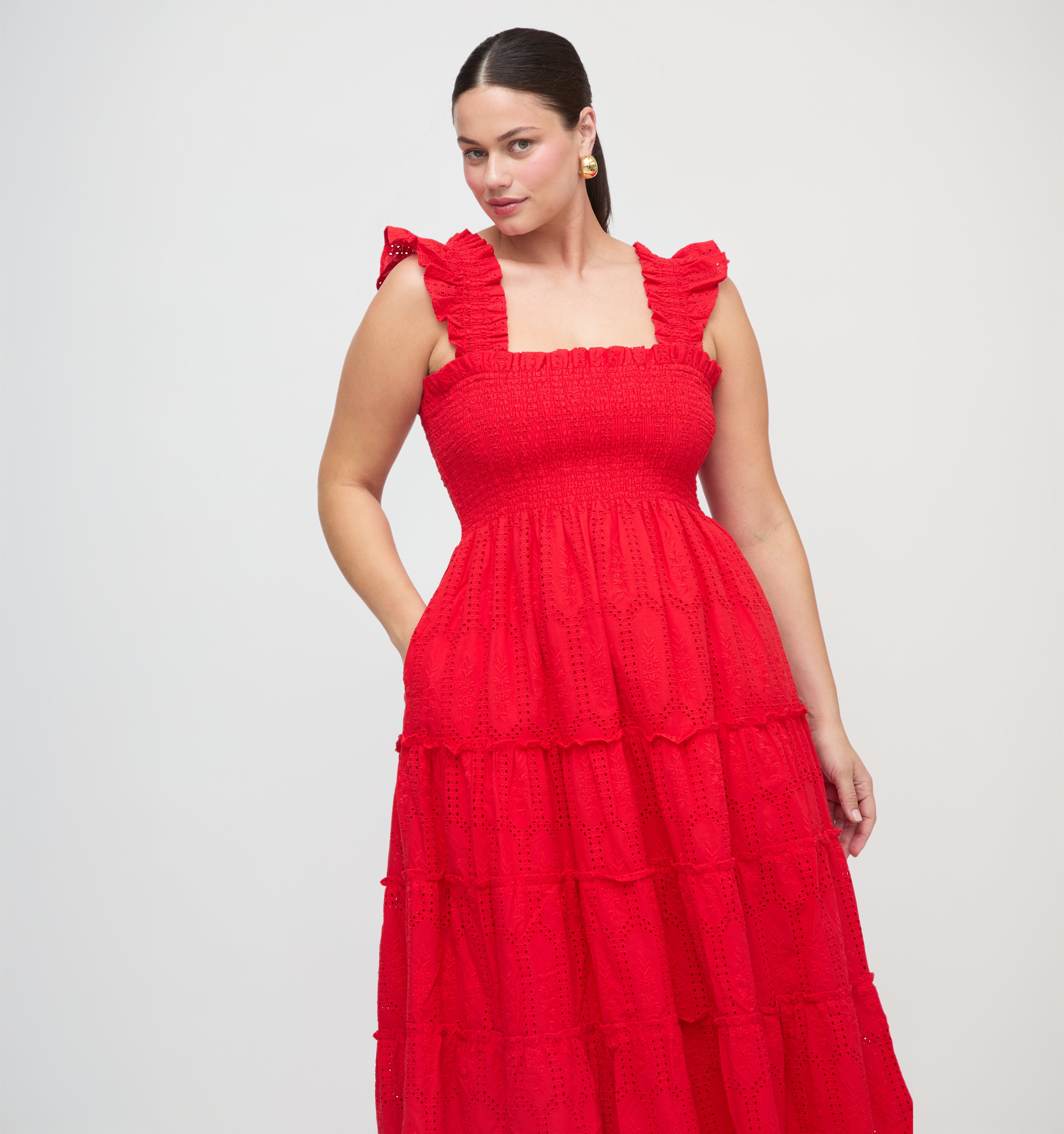 The Ellie Nap Dress - Cherry Trellis Broderie