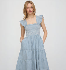 The Ellie Nap Dress - Lagoon Gingham